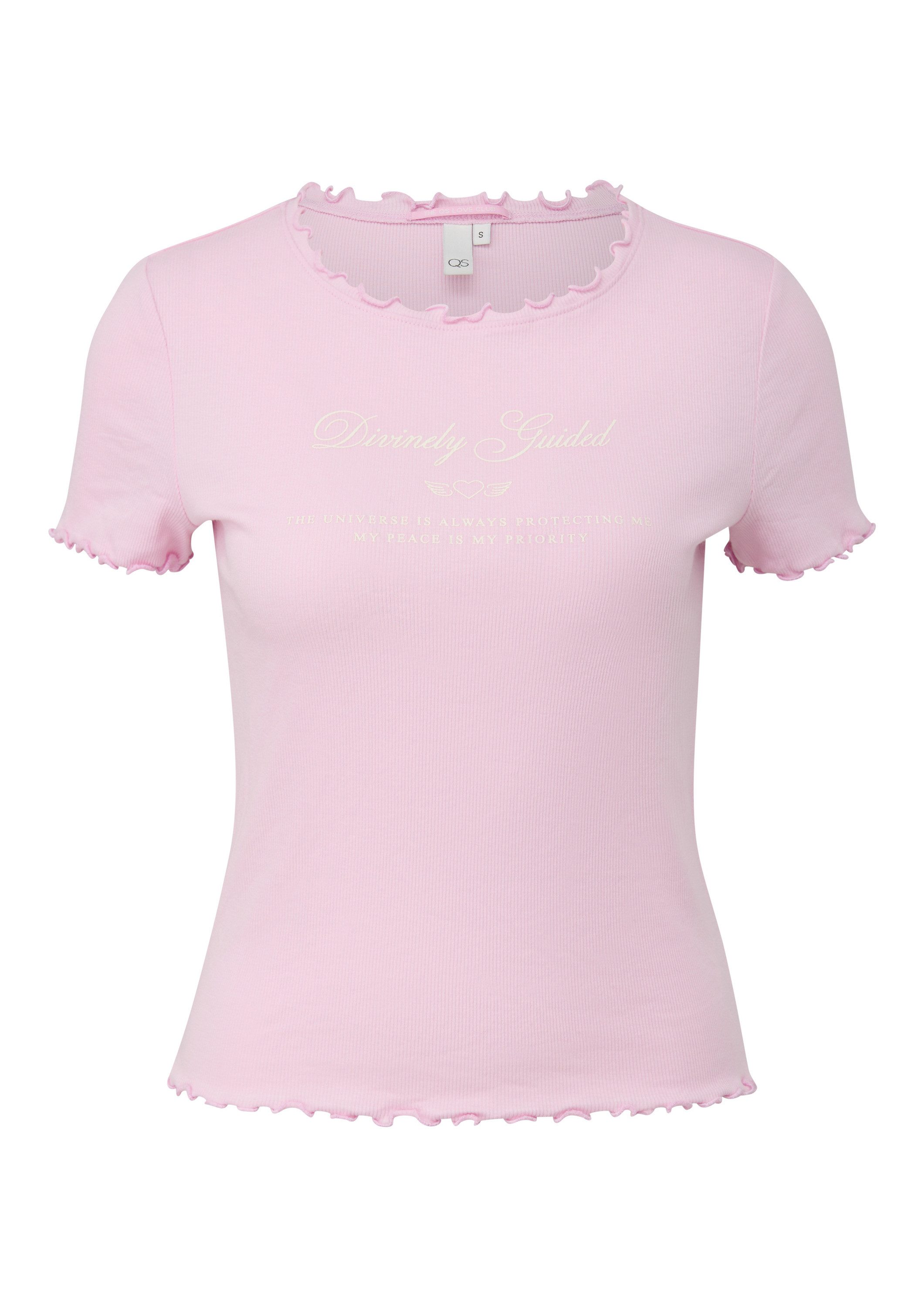 QS Kurzarmshirt T-Shirt Rippshirt günstig online kaufen