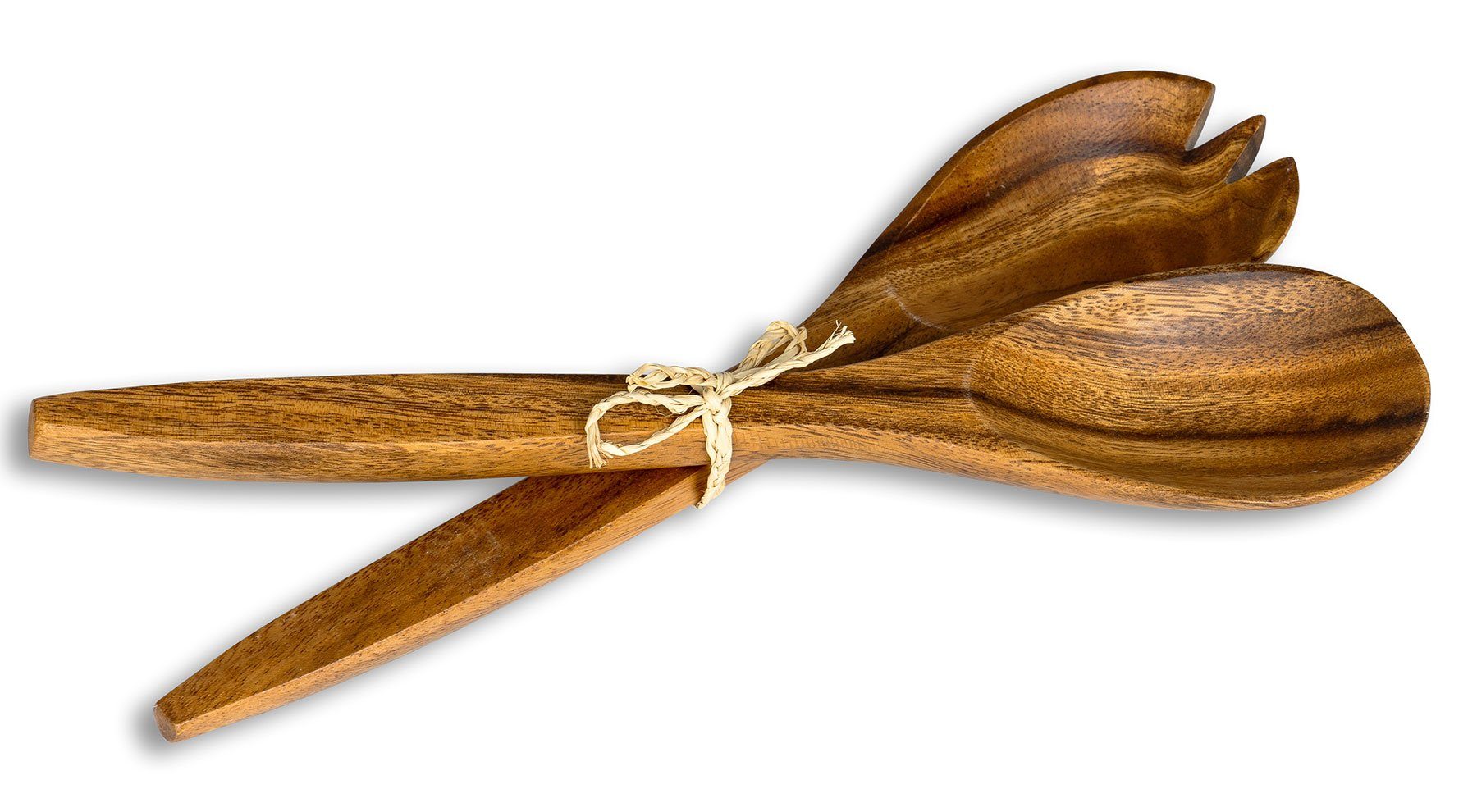 Levandeo® Salatbesteck, 2tlg. Salatbesteck Holz Akazie 31cm Lang Salat Servierbesteck Gabel
