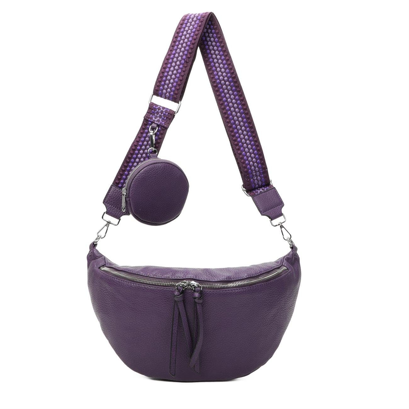 ITALYSHOP24 Schultertasche Damen Brusttasche Umhängetasche CrossBody Lederoptik Bag + Muster Gurt, Messenger Hüfttasche Bodybag Gürteltasche Bauchtasche / leicht Gewicht