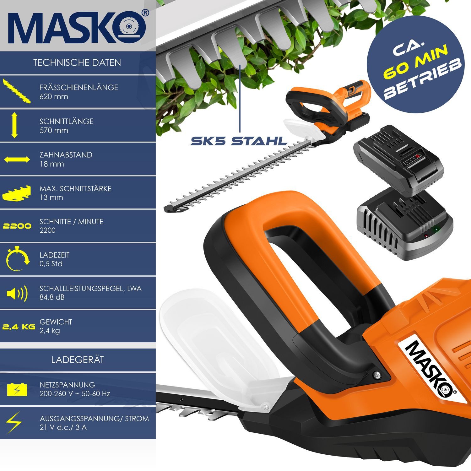 MASKO Elektro-Heckenschere, (0 St), Akku Heckenschere günstig online kaufen