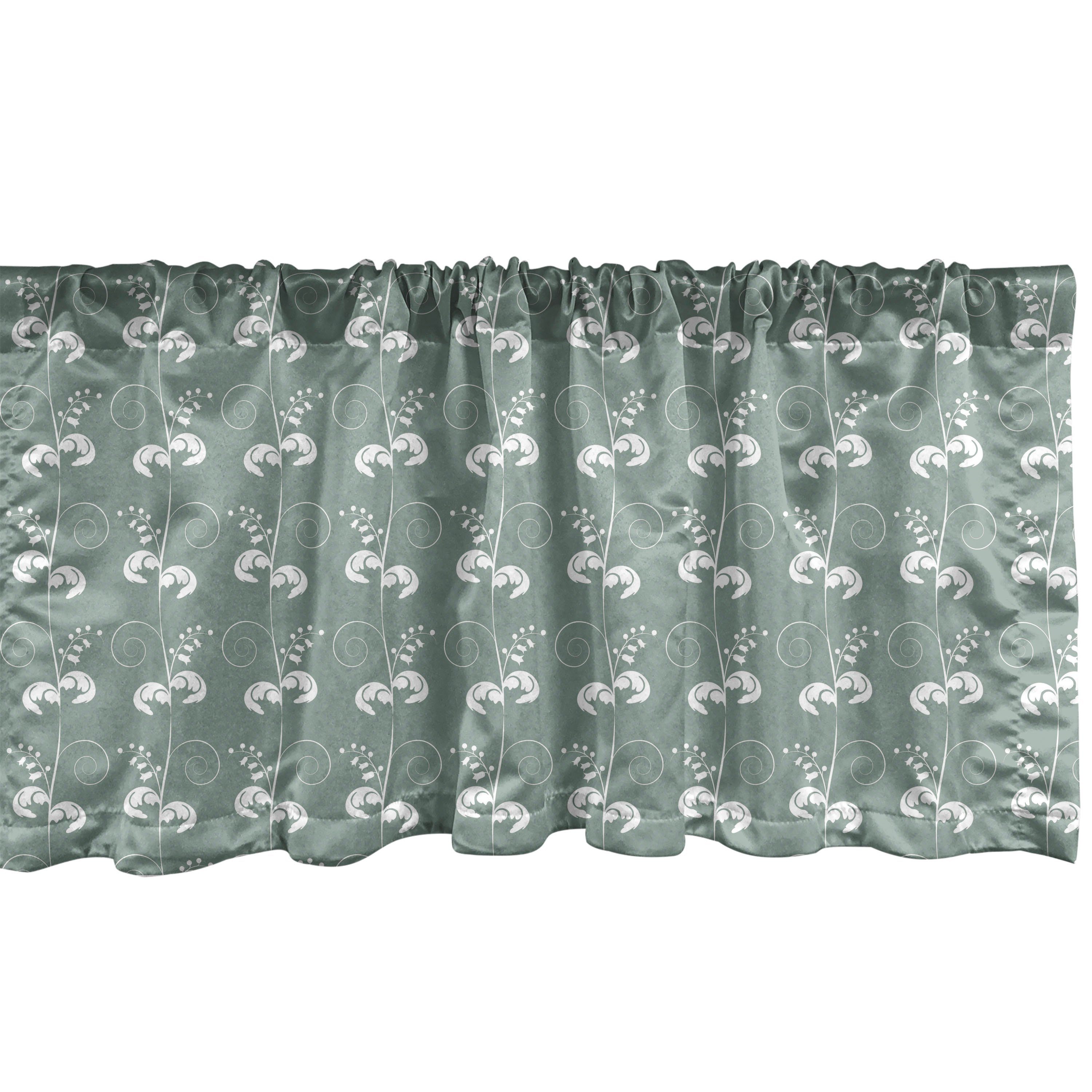 Scheibengardine Vorhang Volant für Küche Schlafzimmer Dekor mit Stangentasche, Abakuhaus, Microfaser, Grün viktorianisch