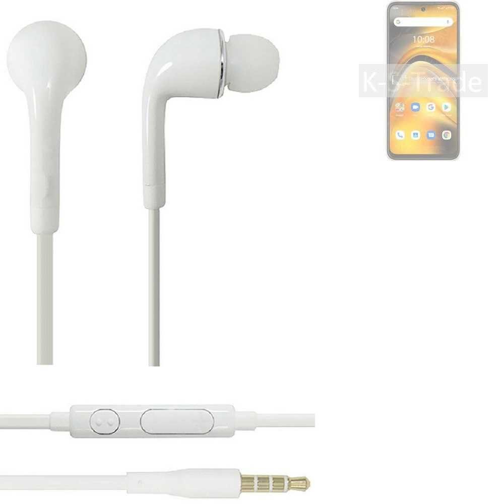 K-S-Trade für UMIDIGI A13 Pro 5G In-Ear-Kopfhörer (Kopfhörer Headset mit Mikrofon u Lautstärkeregler weiß 3,5mm)