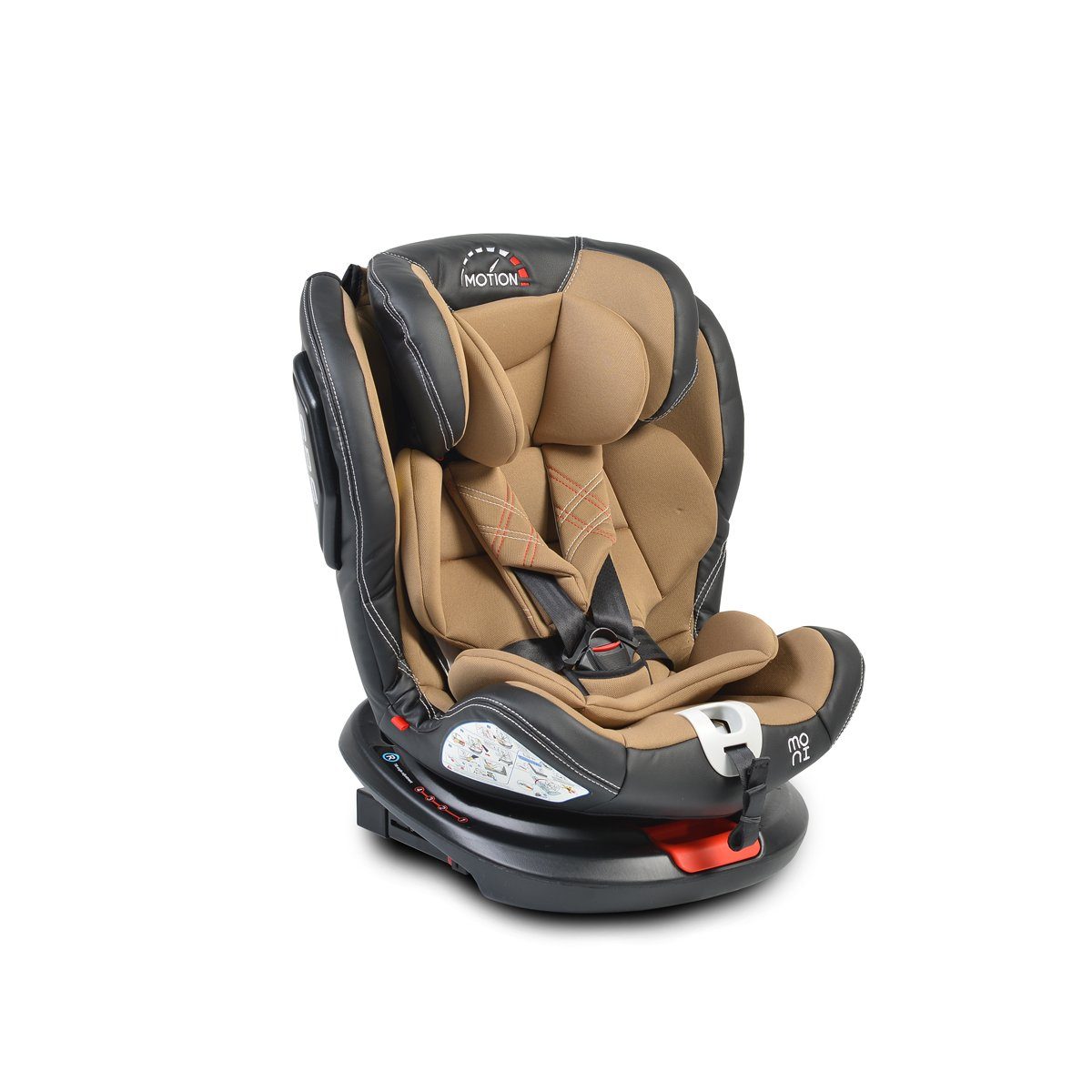 Moni Autokindersitz Kindersitz Motion 0-36 SIPS kg beige Gruppe Isofix Neigung bis: 0/1/2/3, 36 kg, drehbar 165°