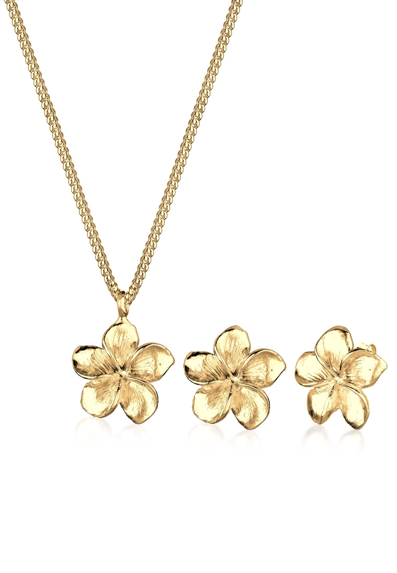 Elli Schmuckset Frangipani Blüte 925 Sterling Silber, Frangipani Blüte günstig online kaufen