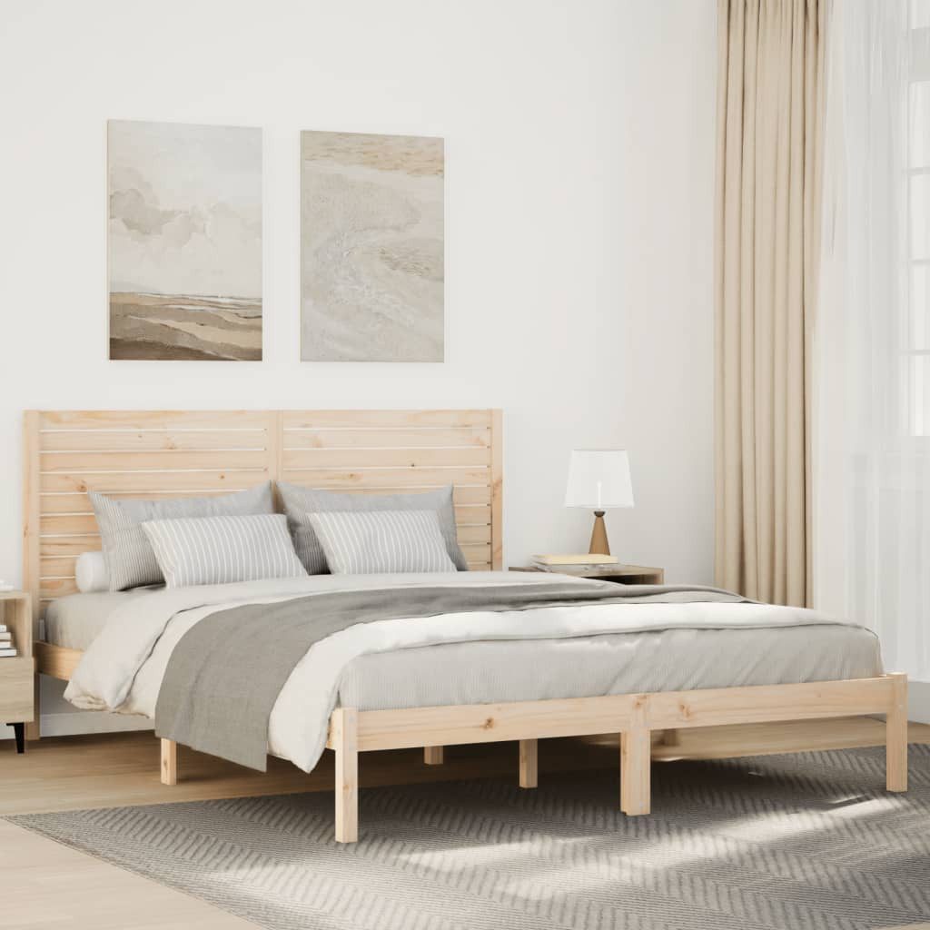 vidaXL Massivholzbett, Massivholzbett Extra Lang ohne Matratze 140x210 cm