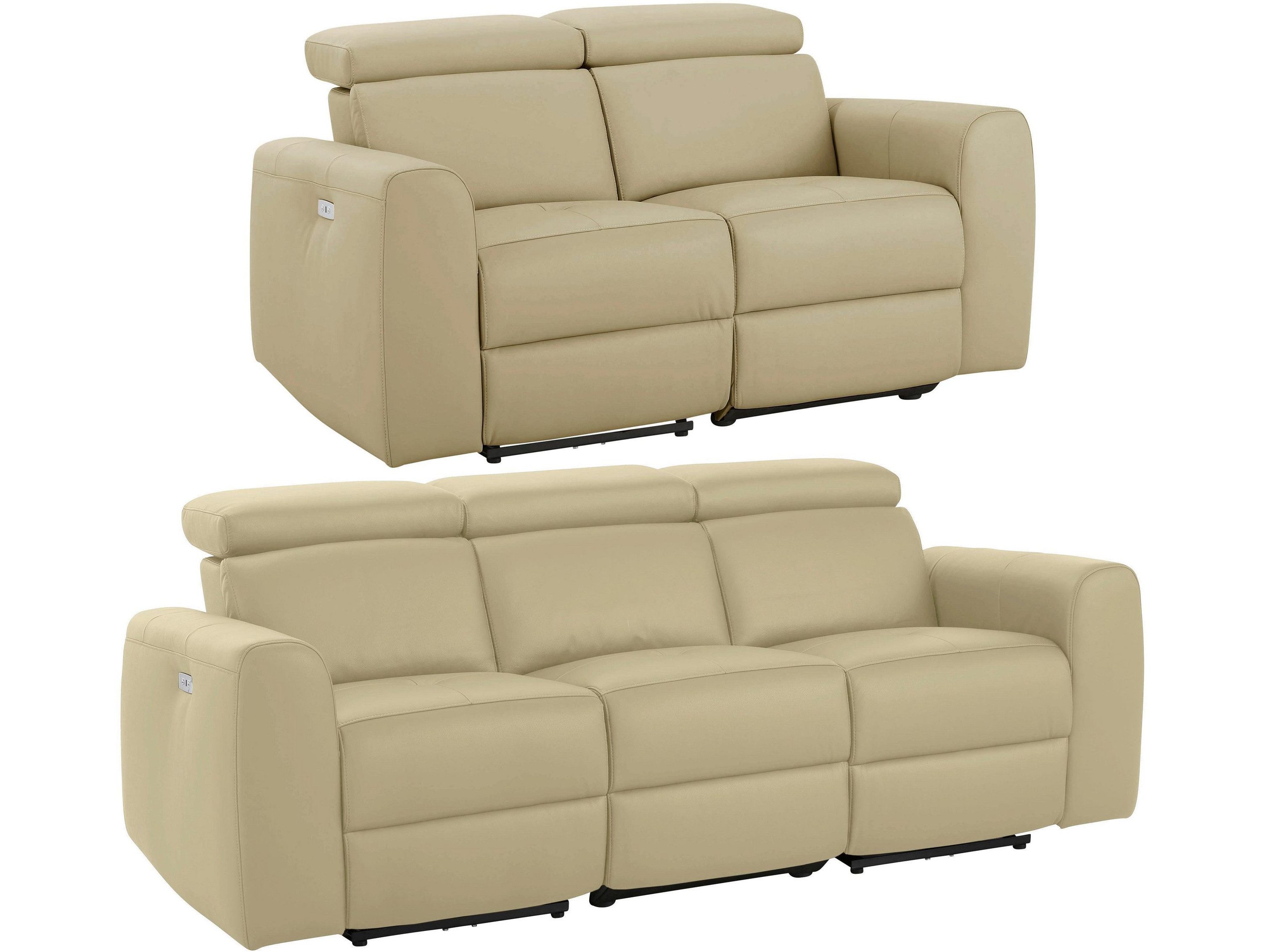 loft24 Sofa Carla, Set 2 Teile, Relaxsofa manuell, Couch mit Relaxfunktion, Wohnlandschaft, modern
