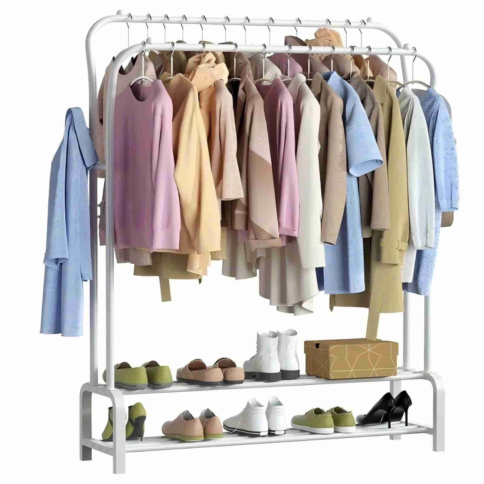 ToteBox Garderobenständer 3-in-1-Kleiderständer: Doppelstangen, 8 Haken & S günstig online kaufen