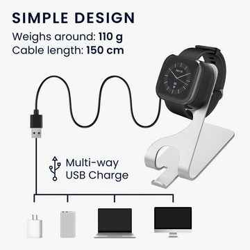 kwmobile USB Ladegerät für Fitbit Versa 2 / Versa 2 SE USB-Ladegerät (1-tlg., USB Kabel Charger Stand - Smart Watch Ladestation - mit Standfunktion)