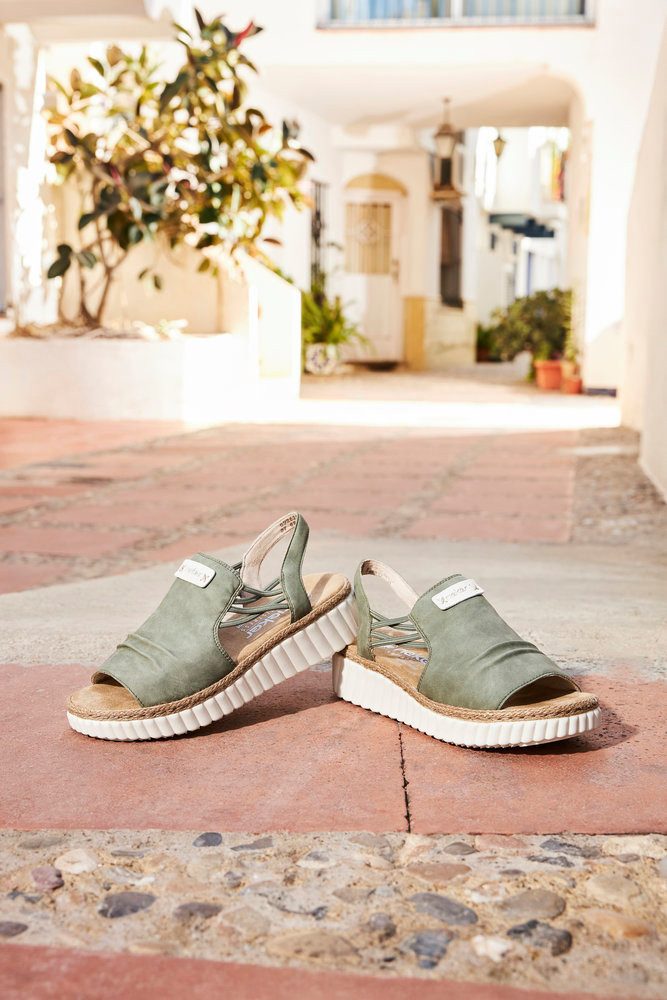 Rieker Plateausandale, Keilsandalette, Sommerschuh mit Juterahmen günstig online kaufen