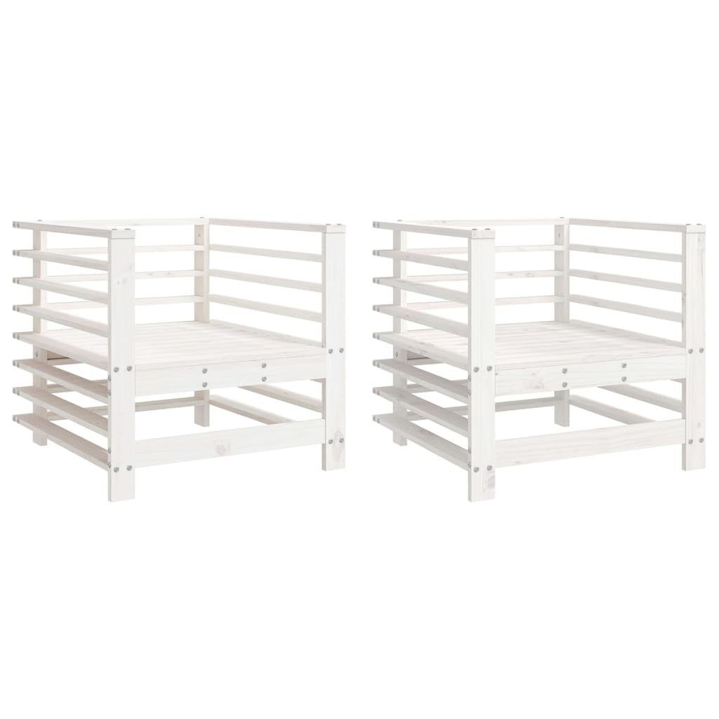 vidaXL Sofaelement Gartenstühle 2 Stk. Weiß günstig online kaufen
