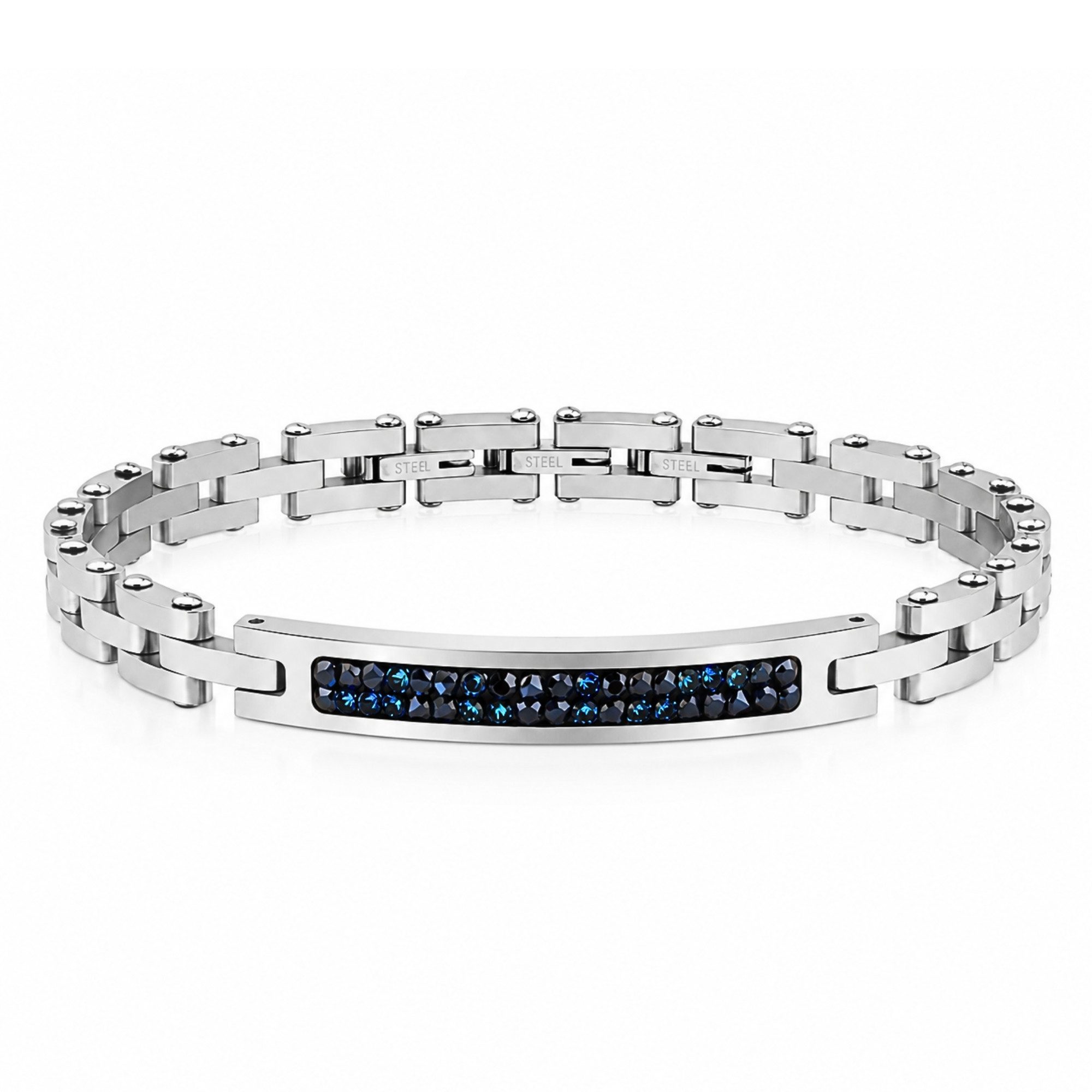UNIQAL.de Armband Unisex STELLE – Edelstahl & AAA-Zirkonia, Midnight Blue (mit präzise gefassten Schmucksteinen und brillanter Lichtwirkung, inkl. Schmuckverpackung), hautfreundlich, wasserbeständig und flexibel anpassbar