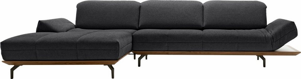 hülsta sofa Ecksofa hs.420, in 2 Qualitäten, Holzrahmen in Eiche Natur oder  Nußbaum, Breite 313 cm