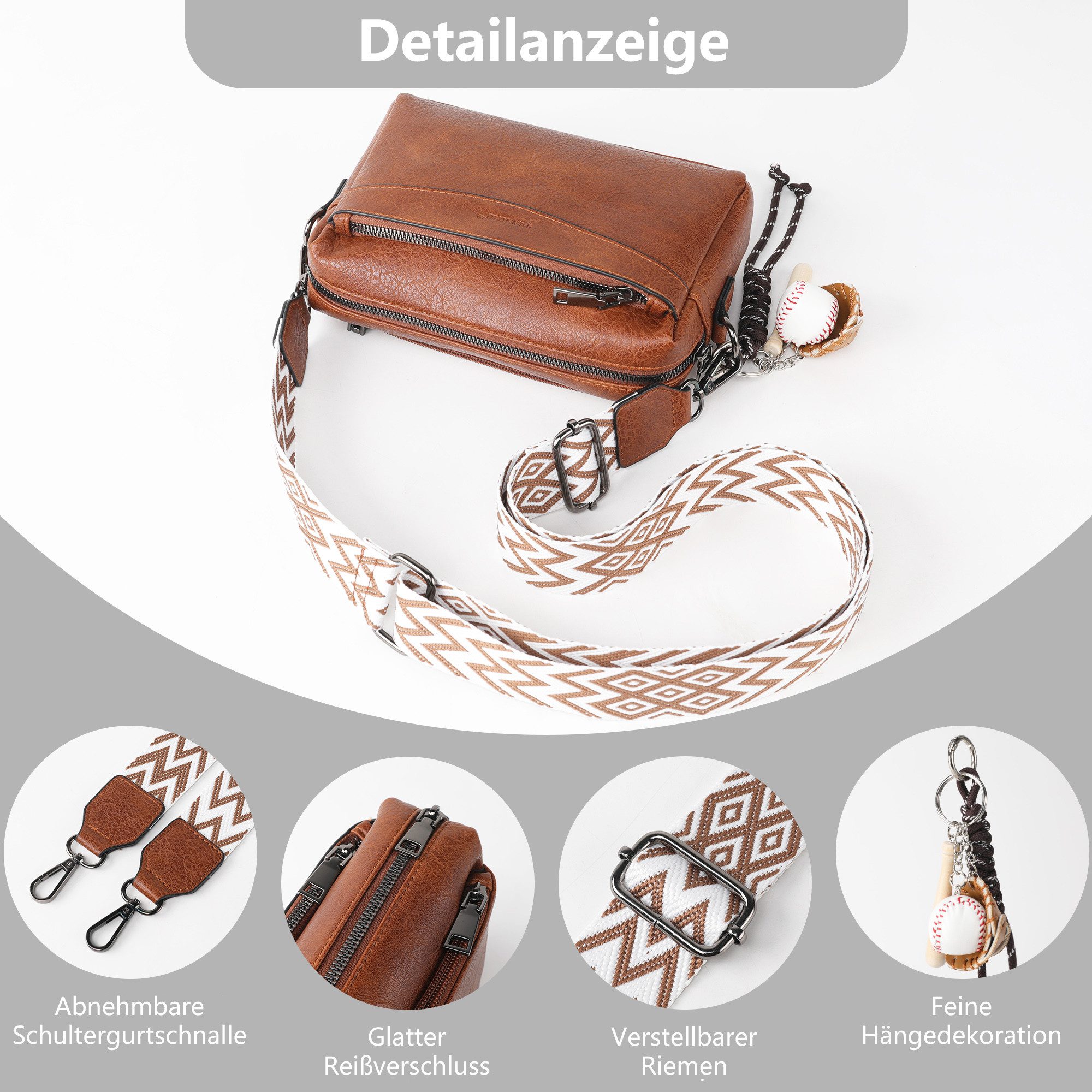 TAN.TOMI Umhängetasche Damen Schultertasche Klein Handtasche Crossbody Bag Henkeltasche (Tasche mit viel Stauraum), Für Pendeln Reise Campus Sport Rucksäcke