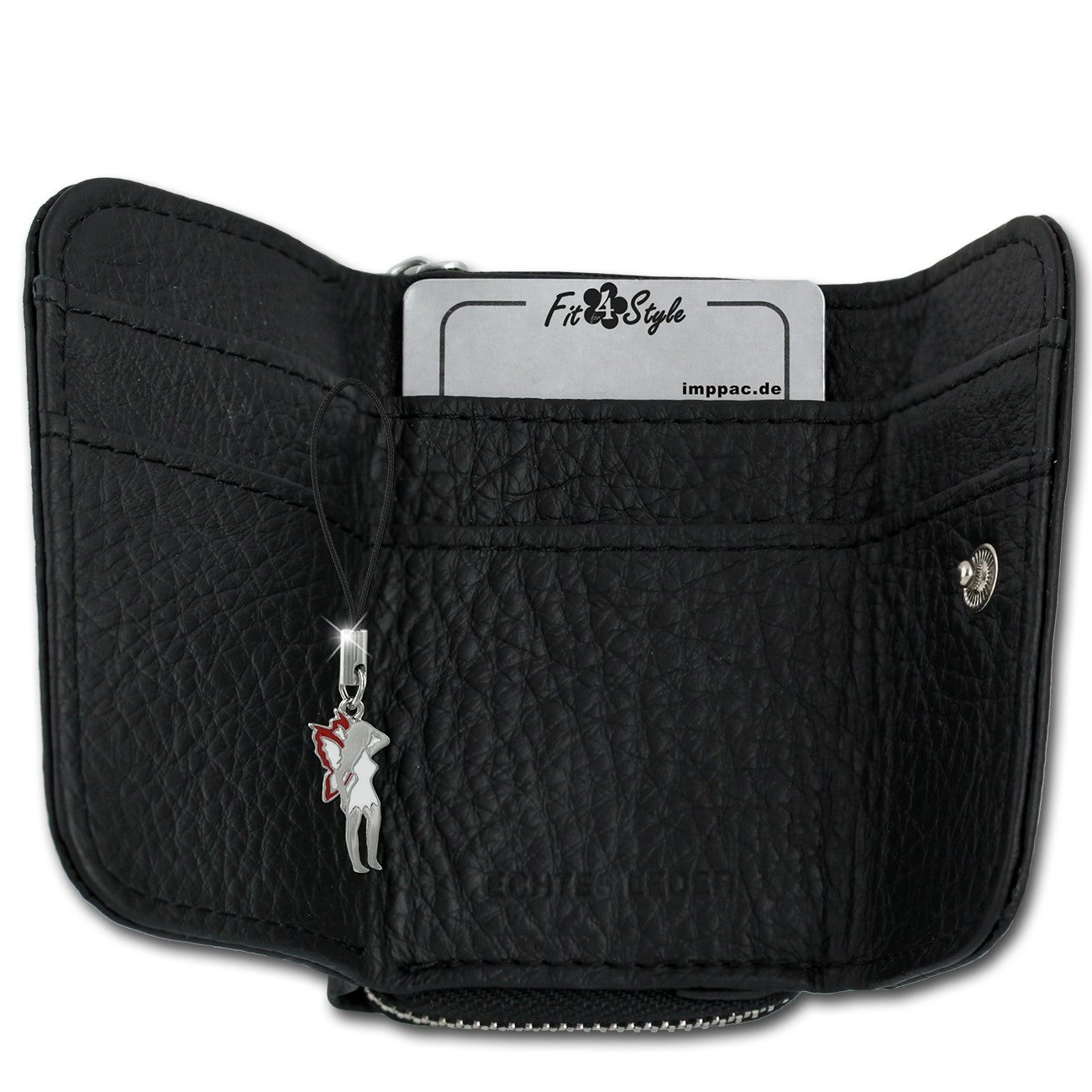 Wild Things Only !!! Mini Geldbörse Wild Things Only Unisex Minibörse (Minibörse, Minibörse), Herren, Damen, Jugend Geldbörse aus Echtleder in schwarz, ca. 9cm Brei