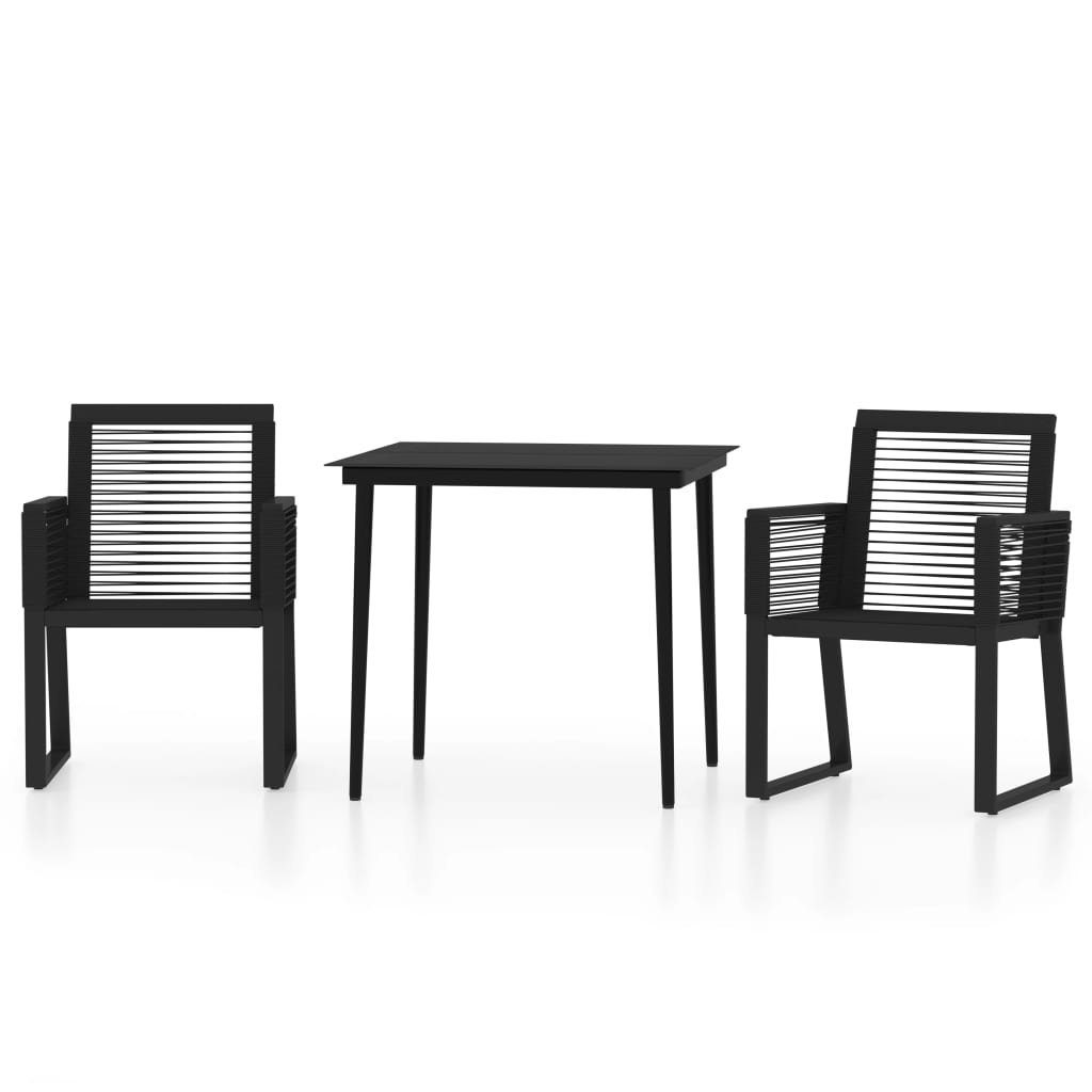 Vidaxl 3-tlg. Garten-essgruppe Schwarz günstig online kaufen