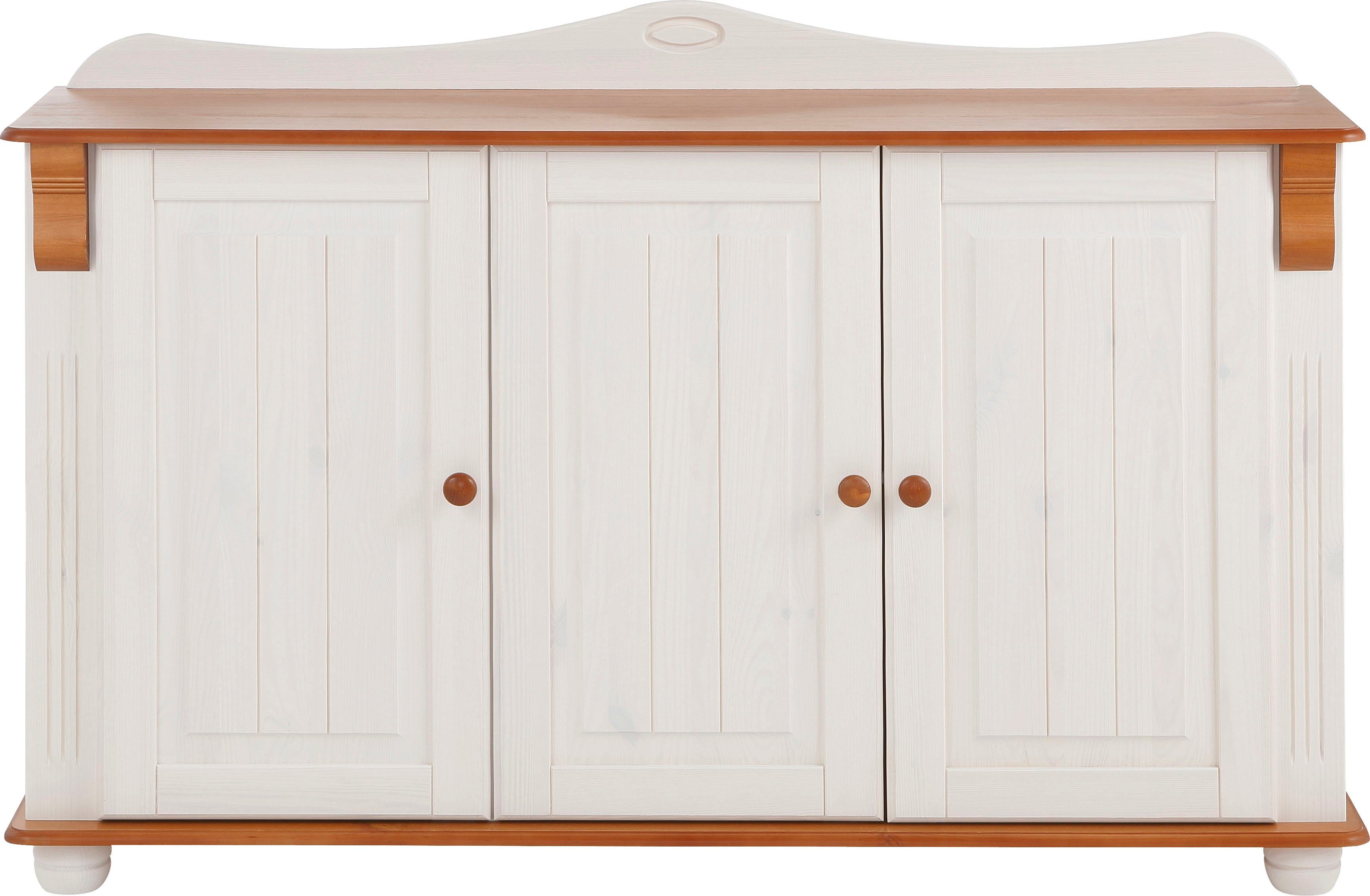 Home affaire Sideboard Adele, Kommode, 3-türig, Breite 130 cm, aus massiver günstig online kaufen