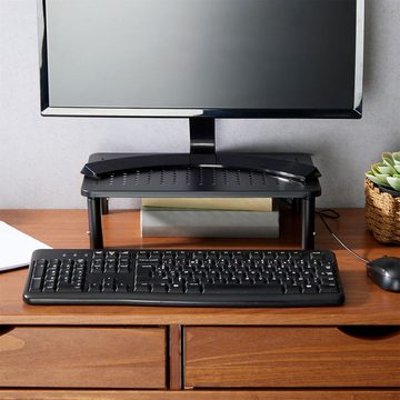 CARO-Möbel Schreibtischaufsatz, Monitorständer HYDE, Schreibtischzubehör, Höhenverstellbar, Schwarz, 3