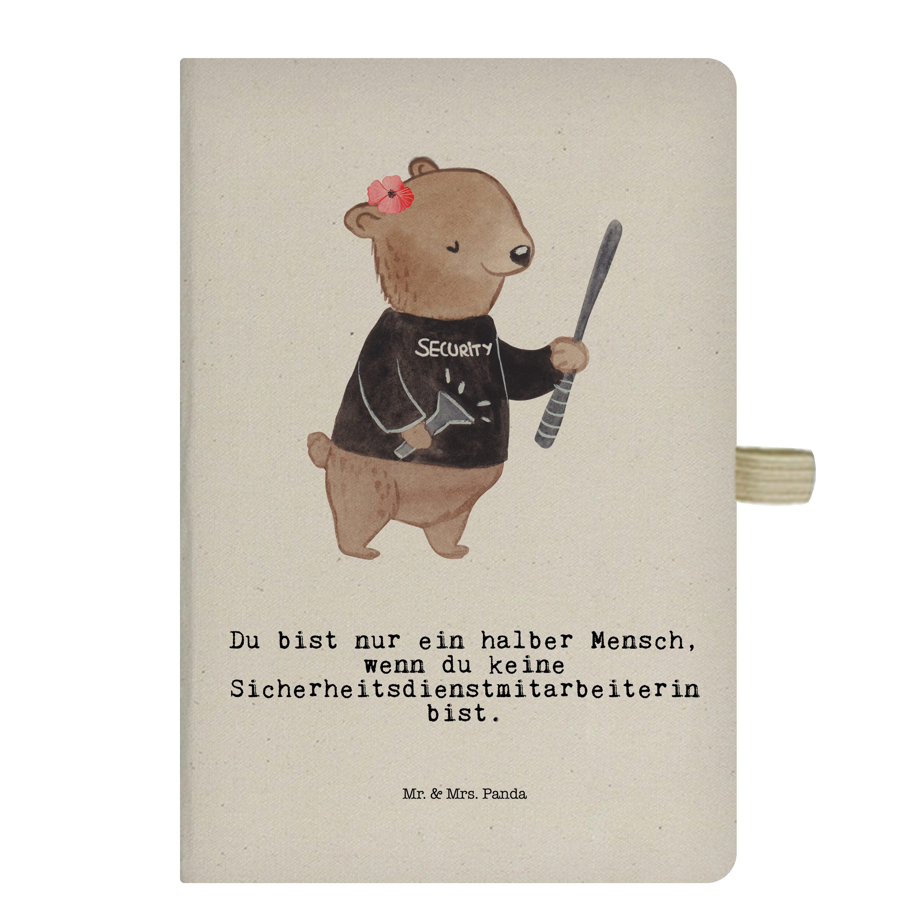 Transparent Mrs. - Mr. Mr. Sicherheitsdienstmitarbeiterin Notizbuch Herz mit Geschenk, Panda & Mrs. Panda & Kol -