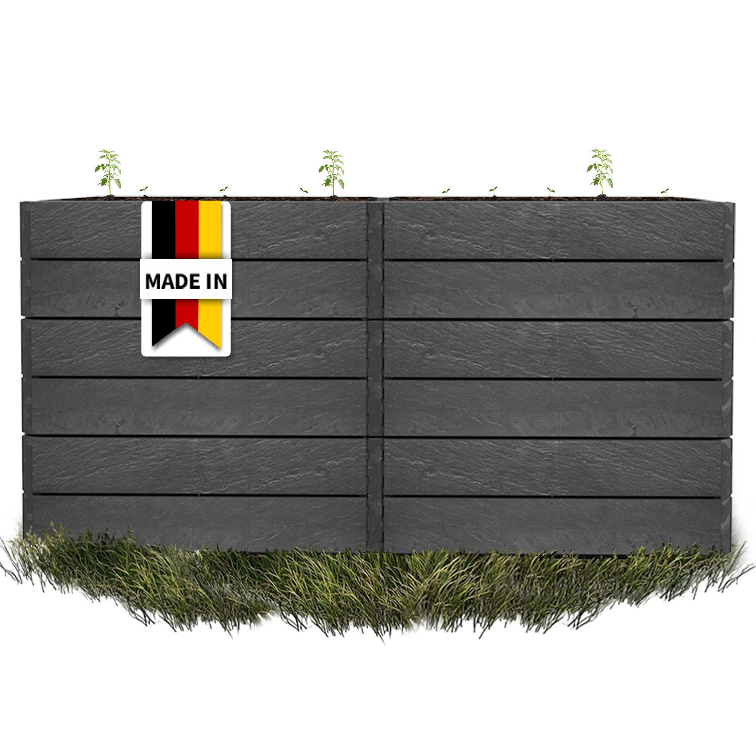 GARANTIA Hochbeet ERGO QUADRO 2 L 75 Hochbeet Stone, inkl. FLORA Wassersparsystem