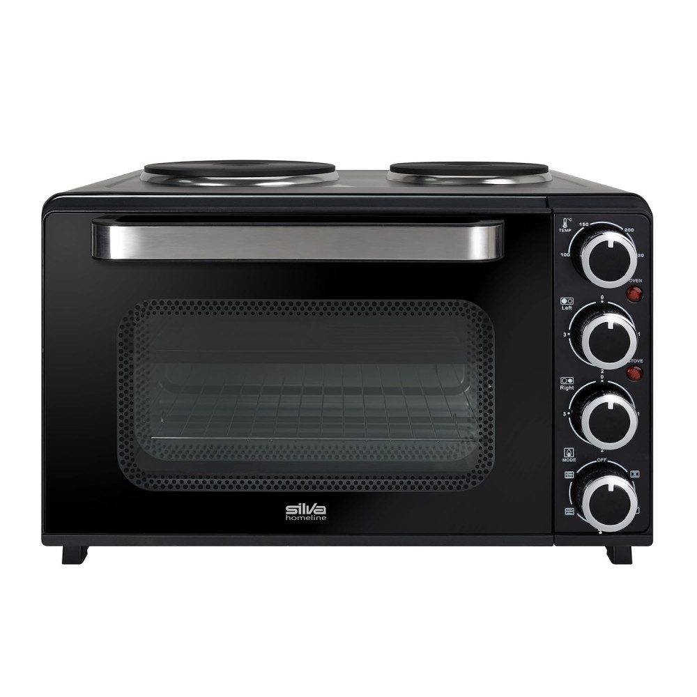 Silva Minibackofen KK3200 Kleinküche Backofen 30L 3200W mit Kochplatten