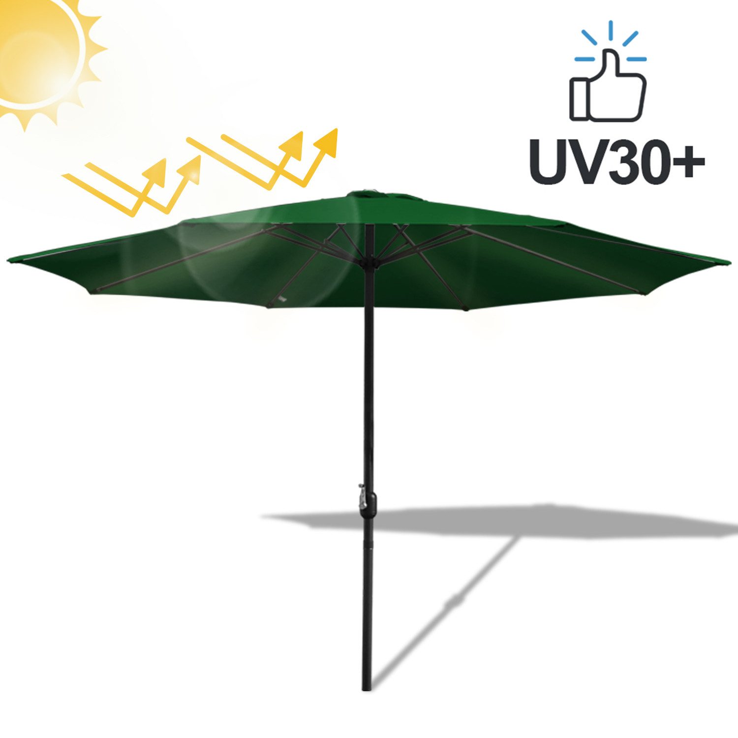 Clanmacy Sonnenschirm 3m/3.5m Sonnenschirm Handkurbel Gartenschirm günstig online kaufen