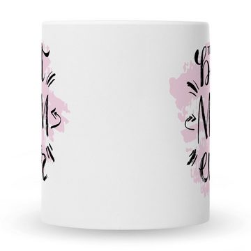 GRAVURZEILE Tasse mit Spruch The best Mom ever, Keramik, Farbe: Weiß