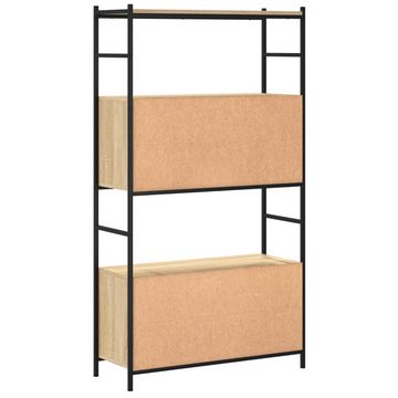 furnicato Bücherregal Sonoma-Eiche 80x30x145,5 cm Holzwerkstoff und Eisen