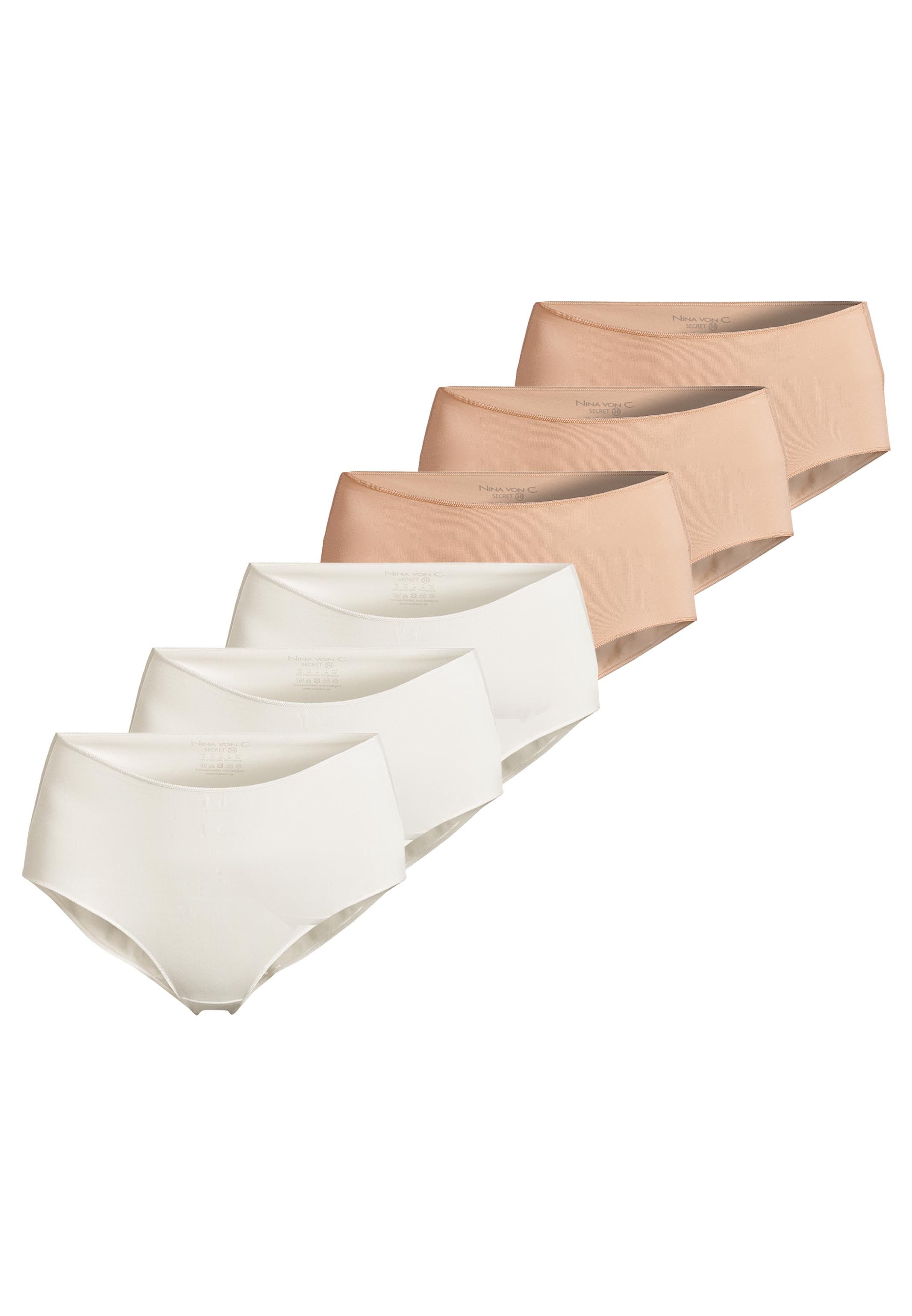 Nina Von C. Hüftslip 6er Pack Secret Taillen Slip - Blickdicht - Im klassischen Stil, Angenehm auf der Haut