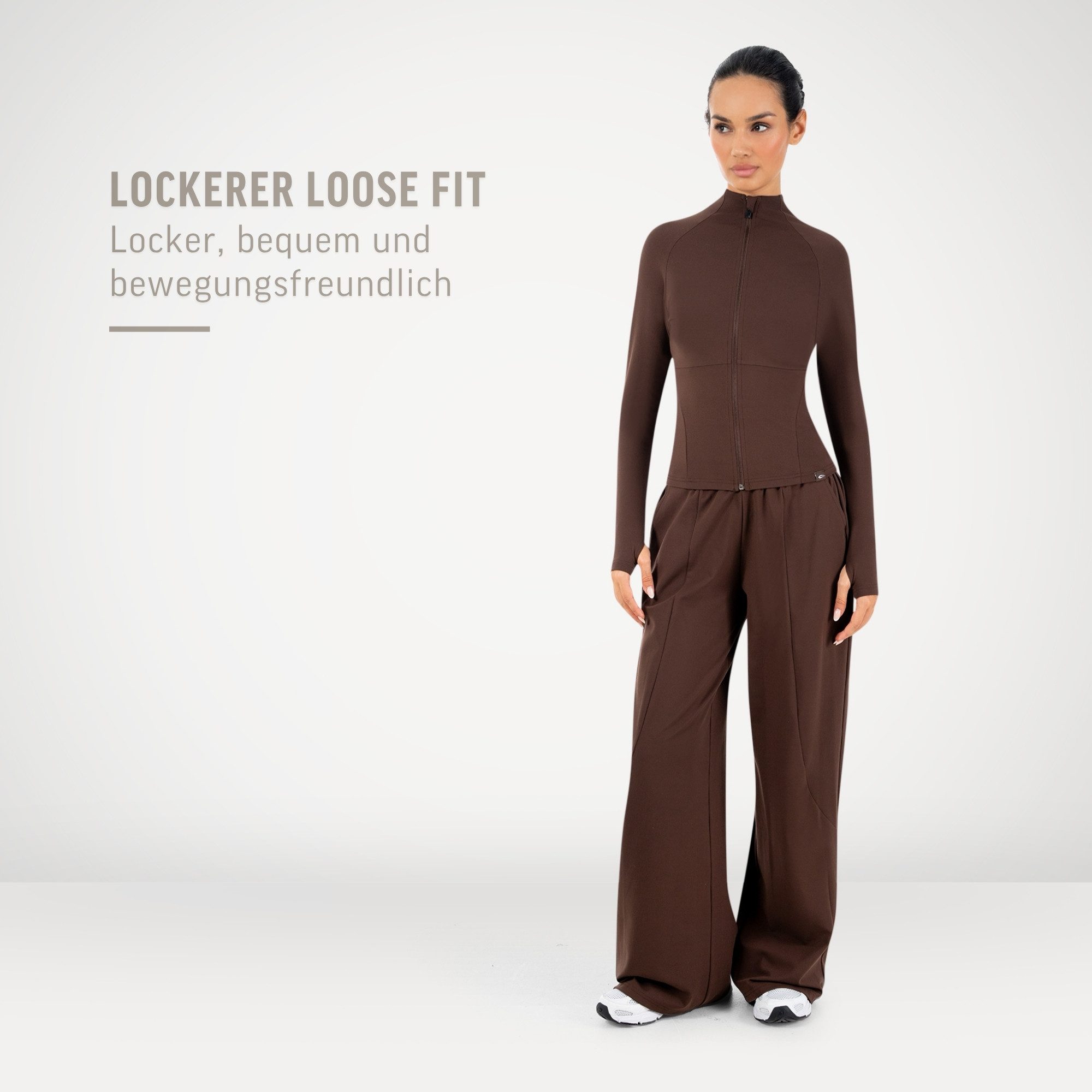 Smilodox Jogginghose Nexa, Wide-Leg Damen, Trainingshose mit High-Waist & Loose Fit, Gym Weites Bein, Weiches Material, Lockerer Sitz, Homewear, Streetwear