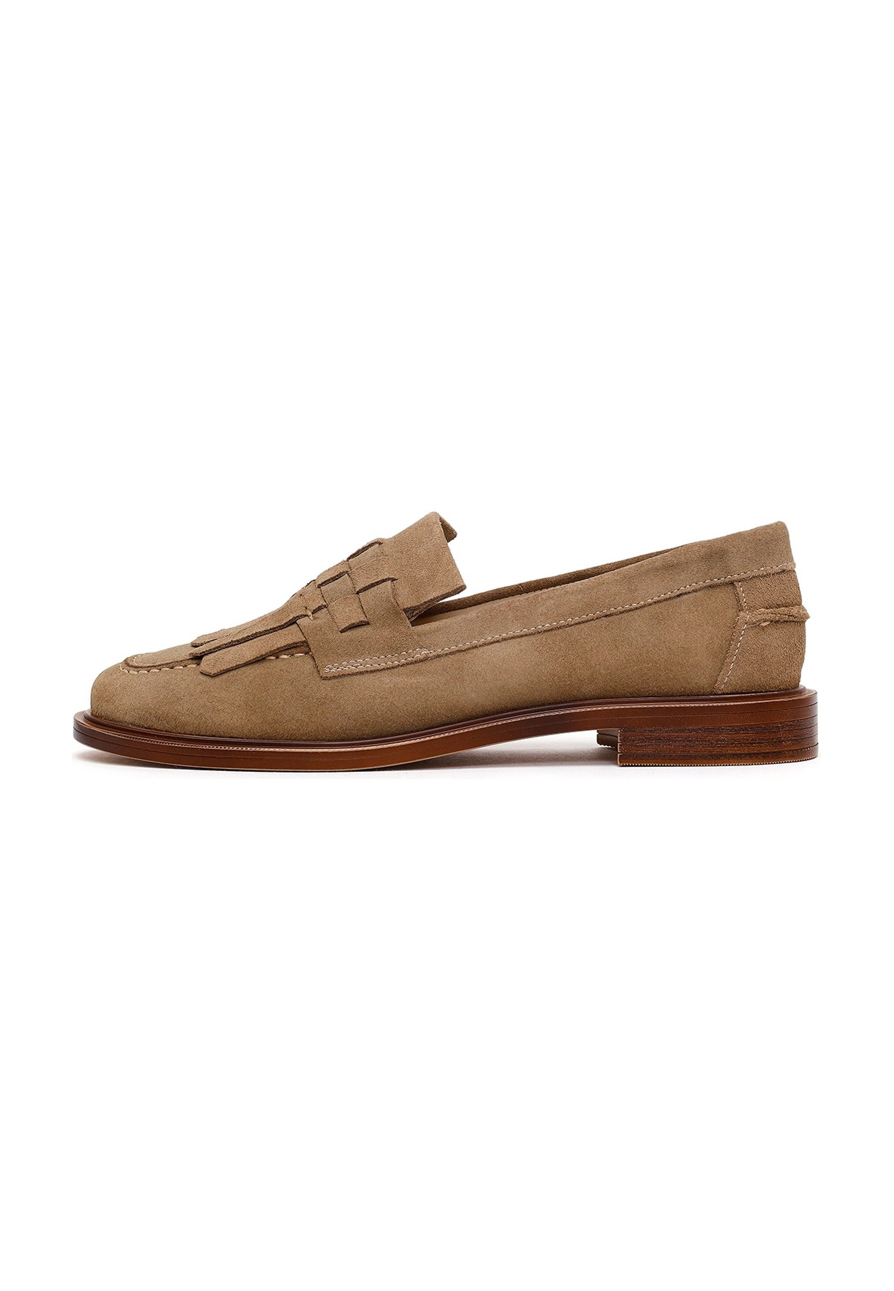 Derimod Loafer aus Veloursleder Loafer Wildleder-Obermaterial, Thermosohle, Textilfutter, Schlupfschuh
