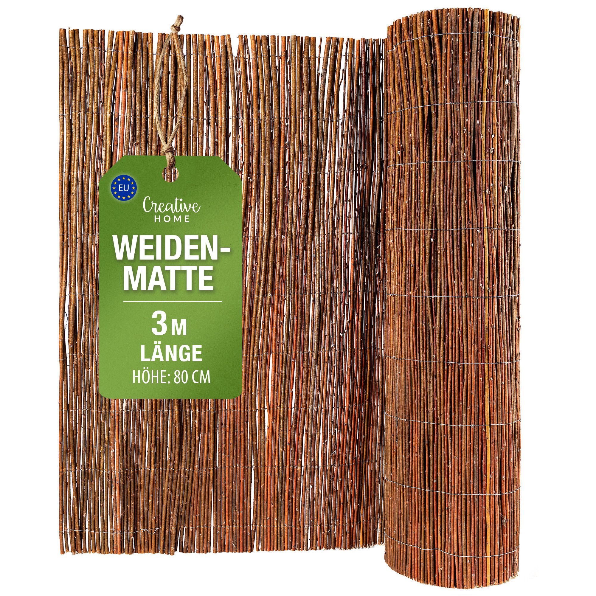 Creative Home Weidenzaun Weidenmatte Balkon Sichtschutz Weide Zaun