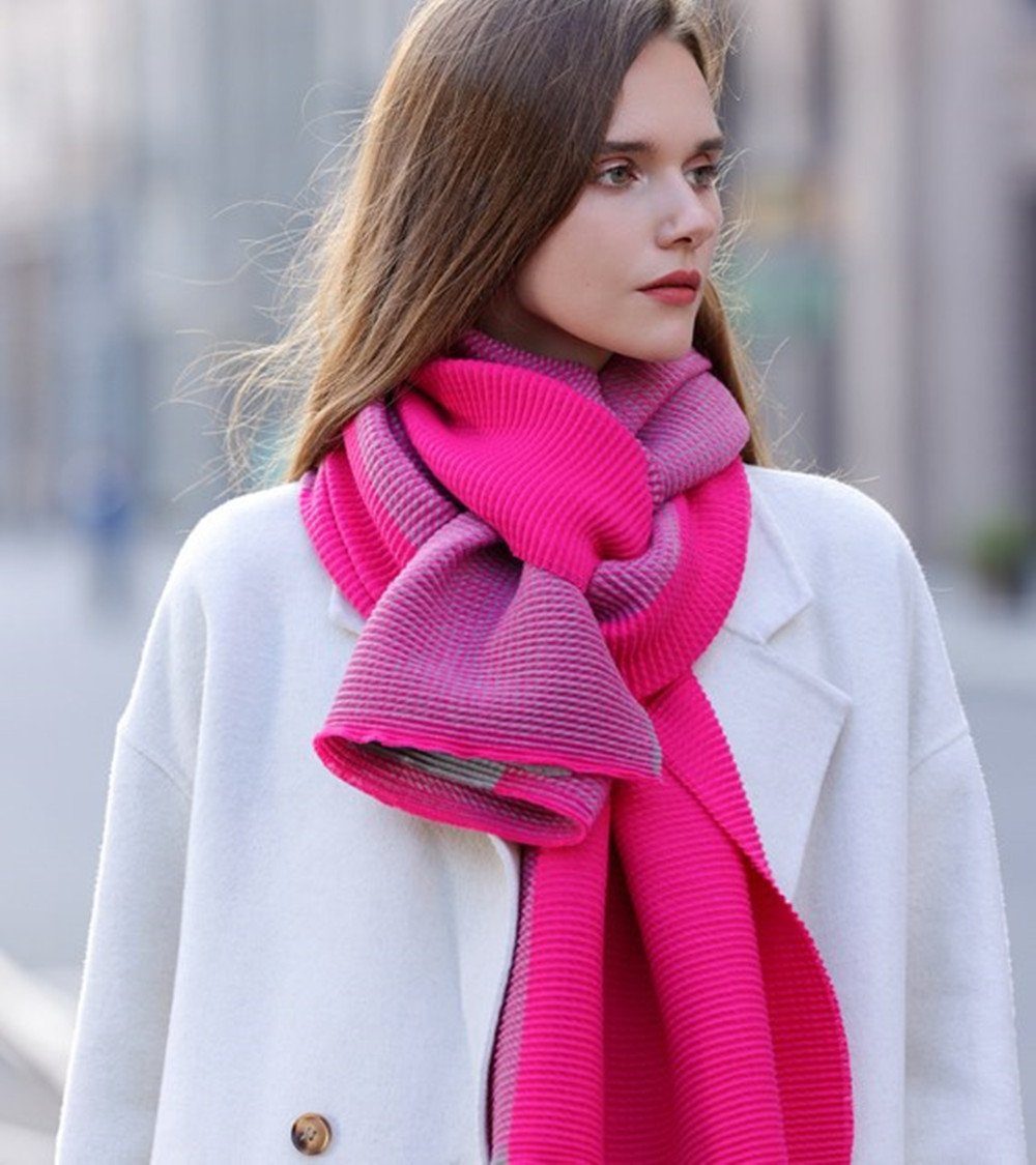 Qualität, red Winter in zweiseitige Halstuch Modeschal verschiedenen Schal,XL Geschenk Damen Frauen Linie,Damen Farben XDeer Poncho Schal feine für