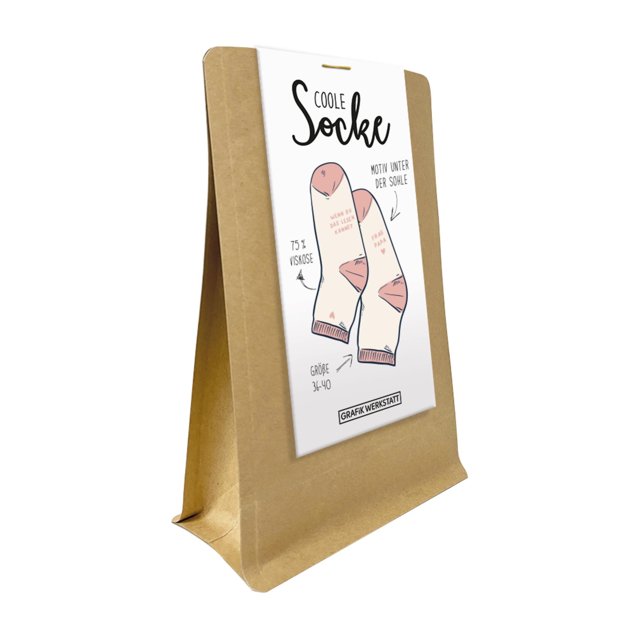Grafik Werkstatt Socken Coole Socke mit Spruch Frag Mama - Größe 36-40
