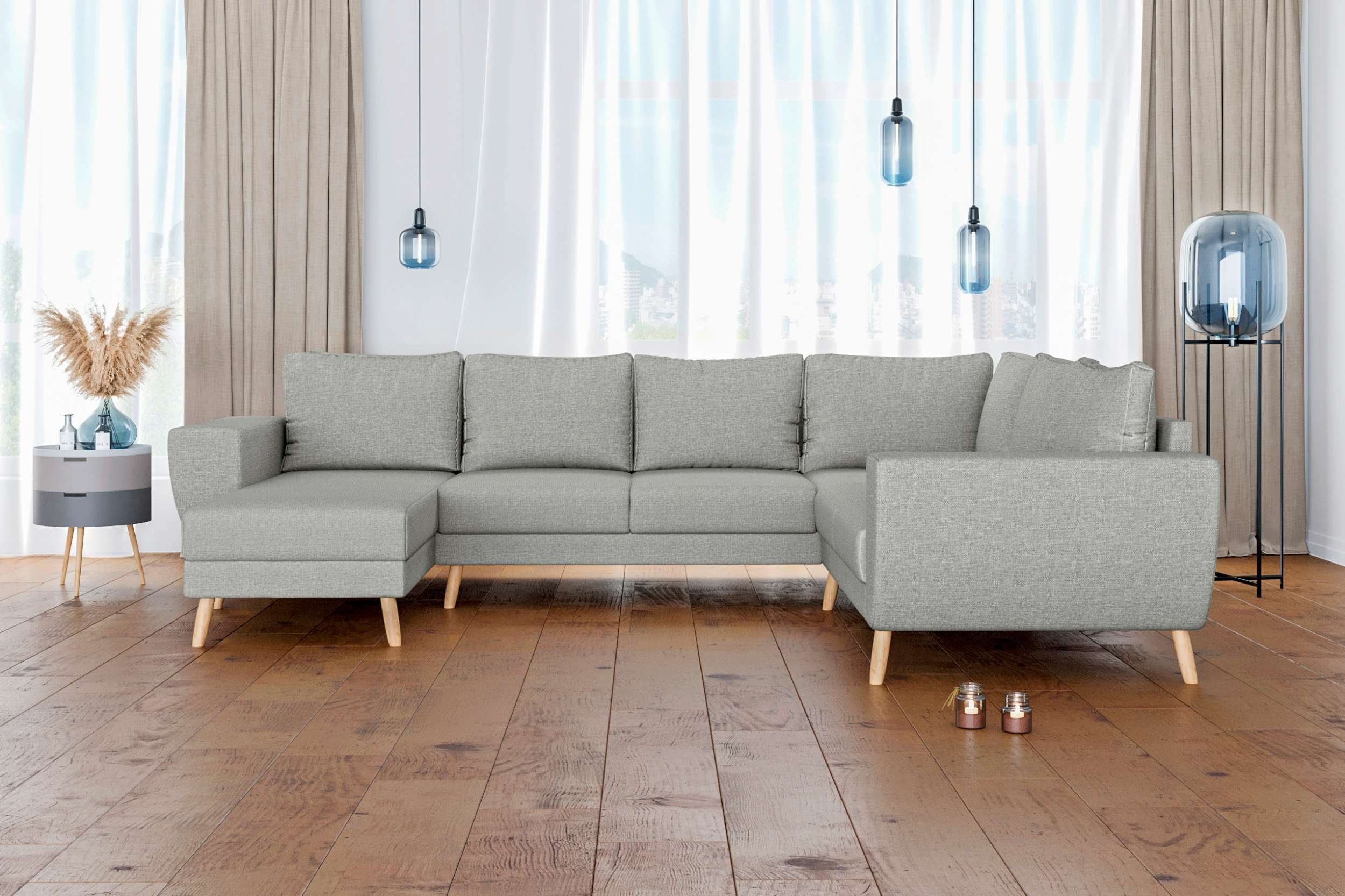 links Sofa, mit im oder Modern rechts frei Design, mane Wohnlandschaft U-Form, Apollo, stellbar, Raum bestellbar, Stylefy Wellenfederung