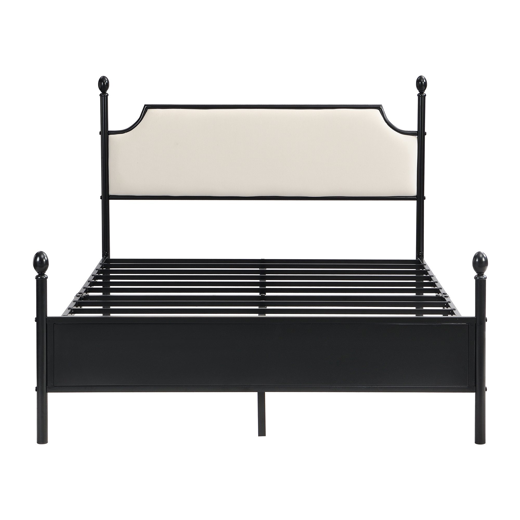 Metallbett (Doppelbett), mit Kopfteil und Lattenrost, 140x200 cm