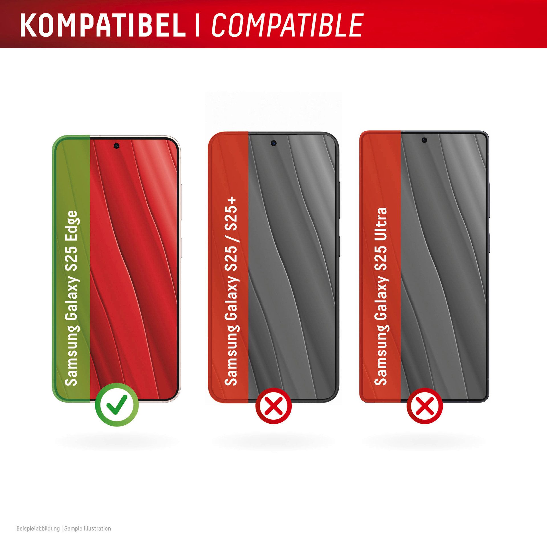 Displex Displayschutzglas Real Glass Screen Protector inkl. Case für Samsung Galaxy S25 Edge, Displayschutzfolie, Schutzfolie, Bildschirmschutz, kratz- & stoßfest
