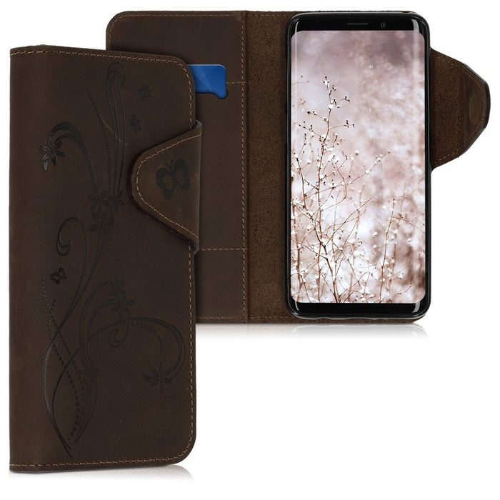kalibri Handyhülle Hülle für Samsung Galaxy S9 Leder Schutzhülle - Handy Wallet Case Cover