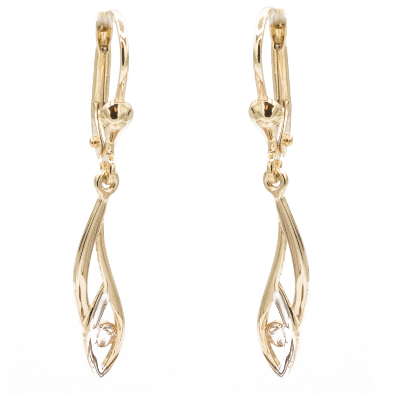 Bella Carina Paar Ohrhänger Bicolor Ohrringe 333 Gold 8 Karat mit Zirkonia günstig online kaufen