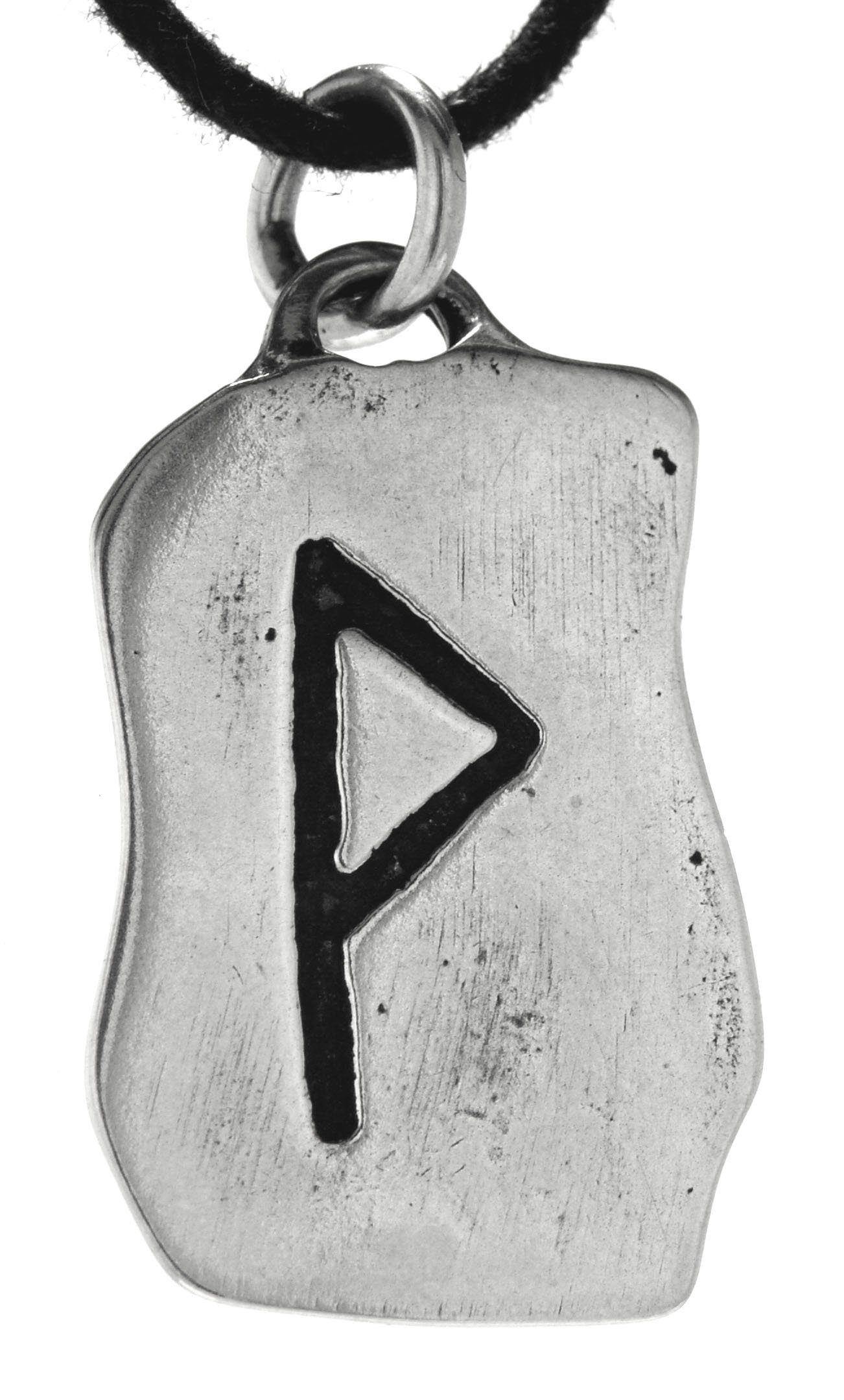 of Sterling Wunjo Silber Buchstabe Kettenanhänger Leather W Kiss 925 Rune