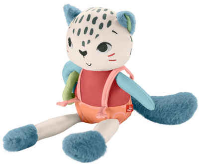 Fisher-Price® Kuscheltier Planet Friends, Schneeleopard, zum Teil aus recycelten Material