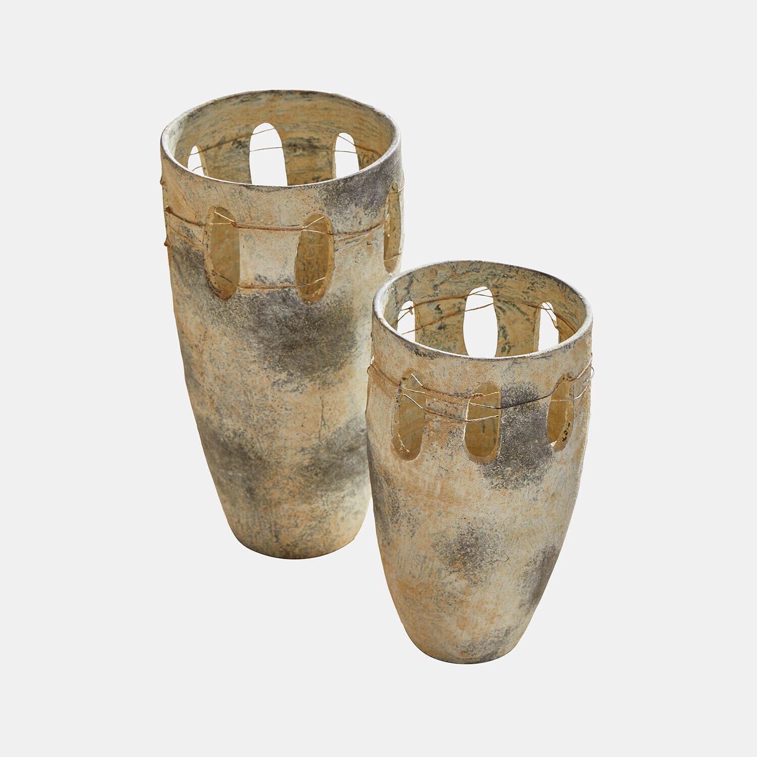 Mirabeau Tischvase Vase 2er Set Delunas grau/creme