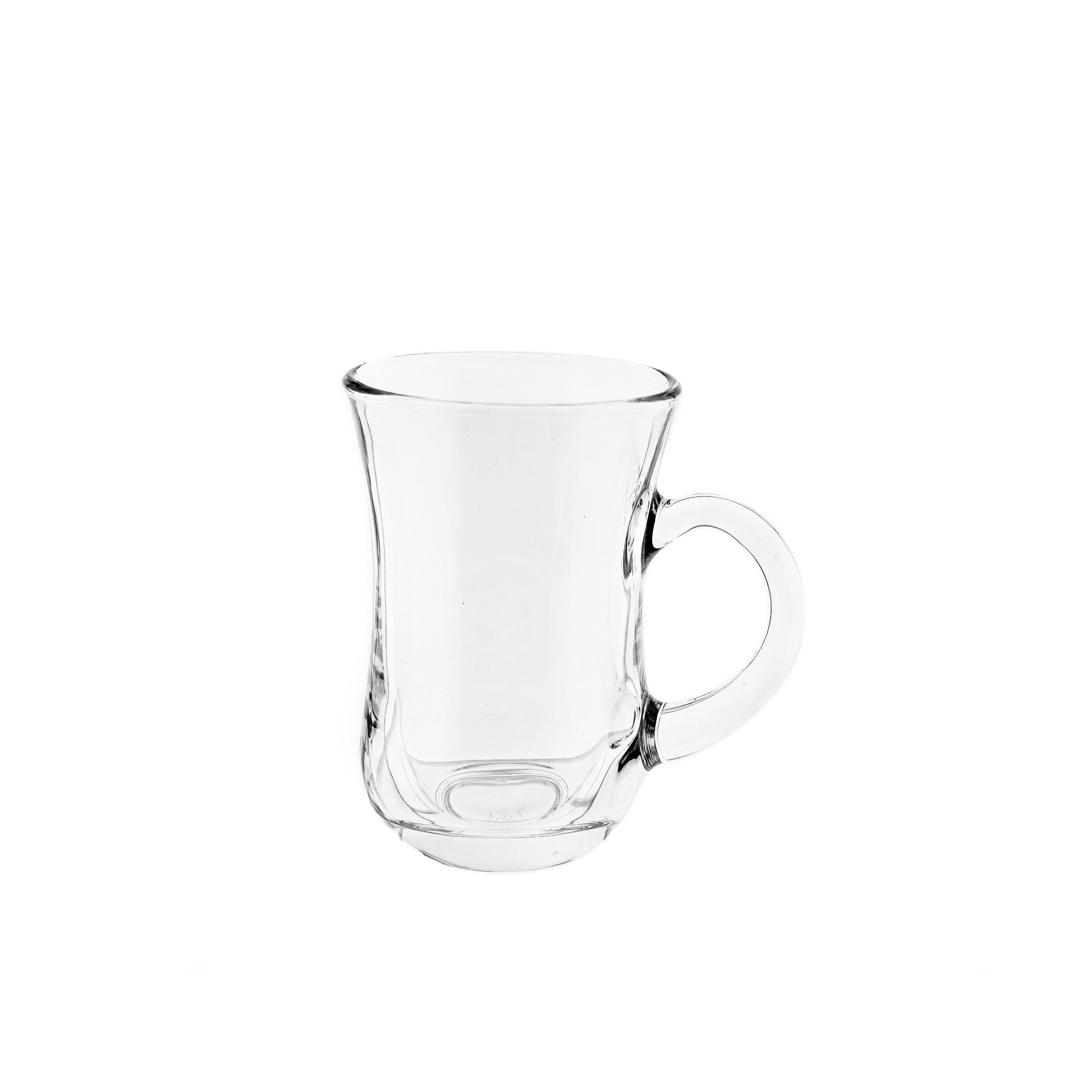 Schäfer Elektronik Gläser-Set, 6-tlg., Glas, mit Henkel, 6-teilig, 130 ml, für Tee, Kaffee & Getränke