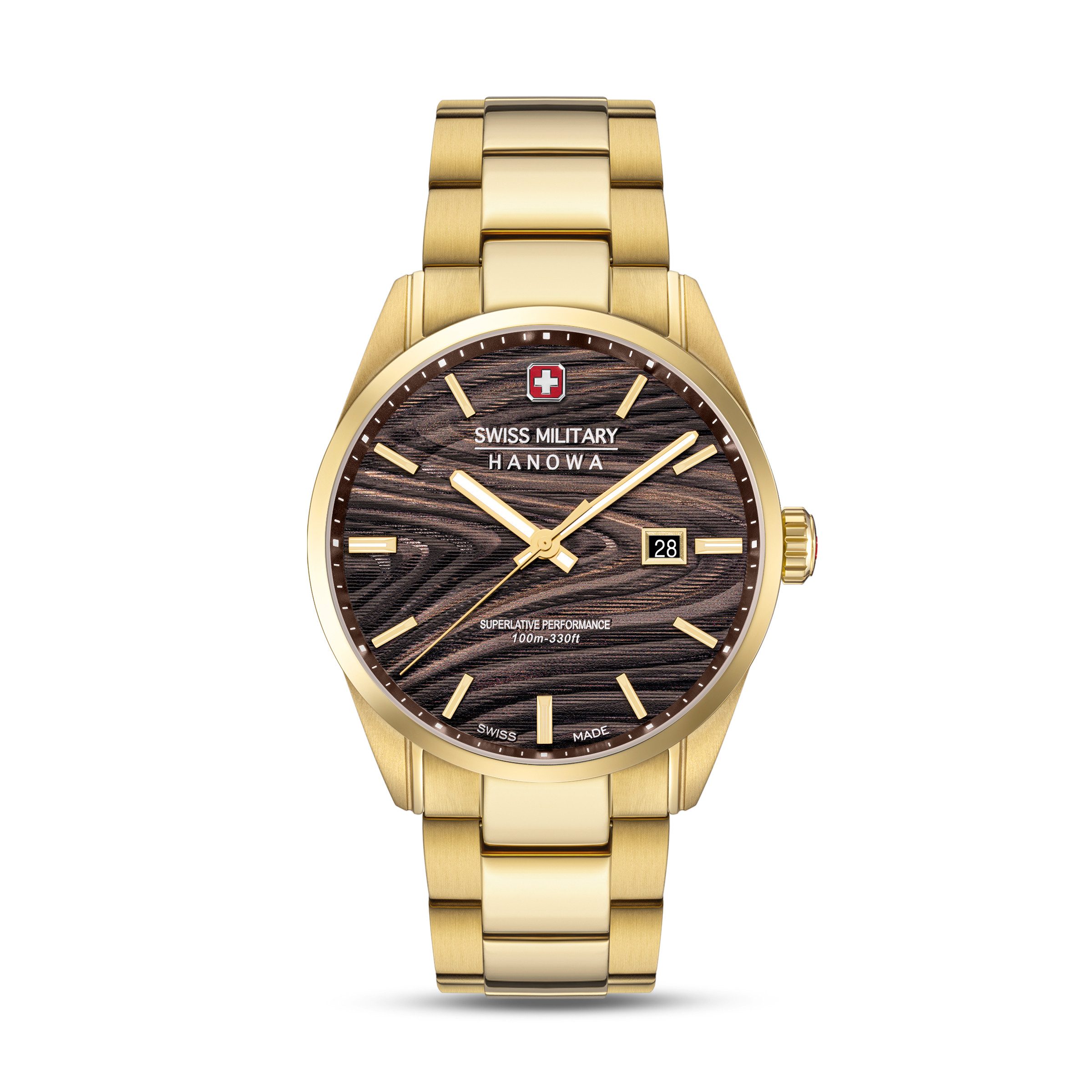 Swiss Military Hanowa Quarzuhr Golden Beech SMWGH0006010, Armbanduhr, Herrenuhr, Swiss Made, Edelstahlarmband, analog, Tag