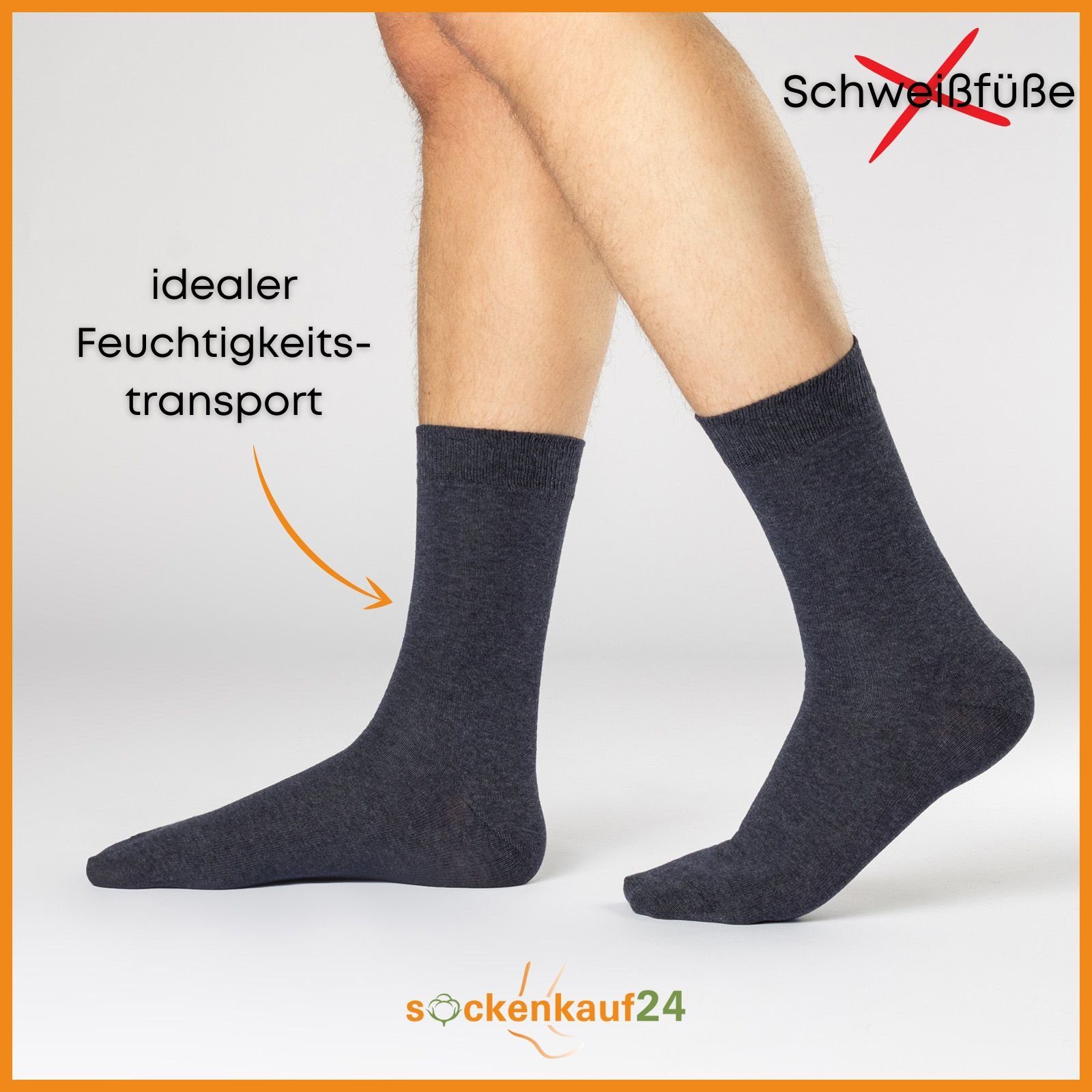 sockenkauf24 Socken Komfortbund mit 12 Herren Baumwollsocken Blaumix Damen Paar & Strümpfe