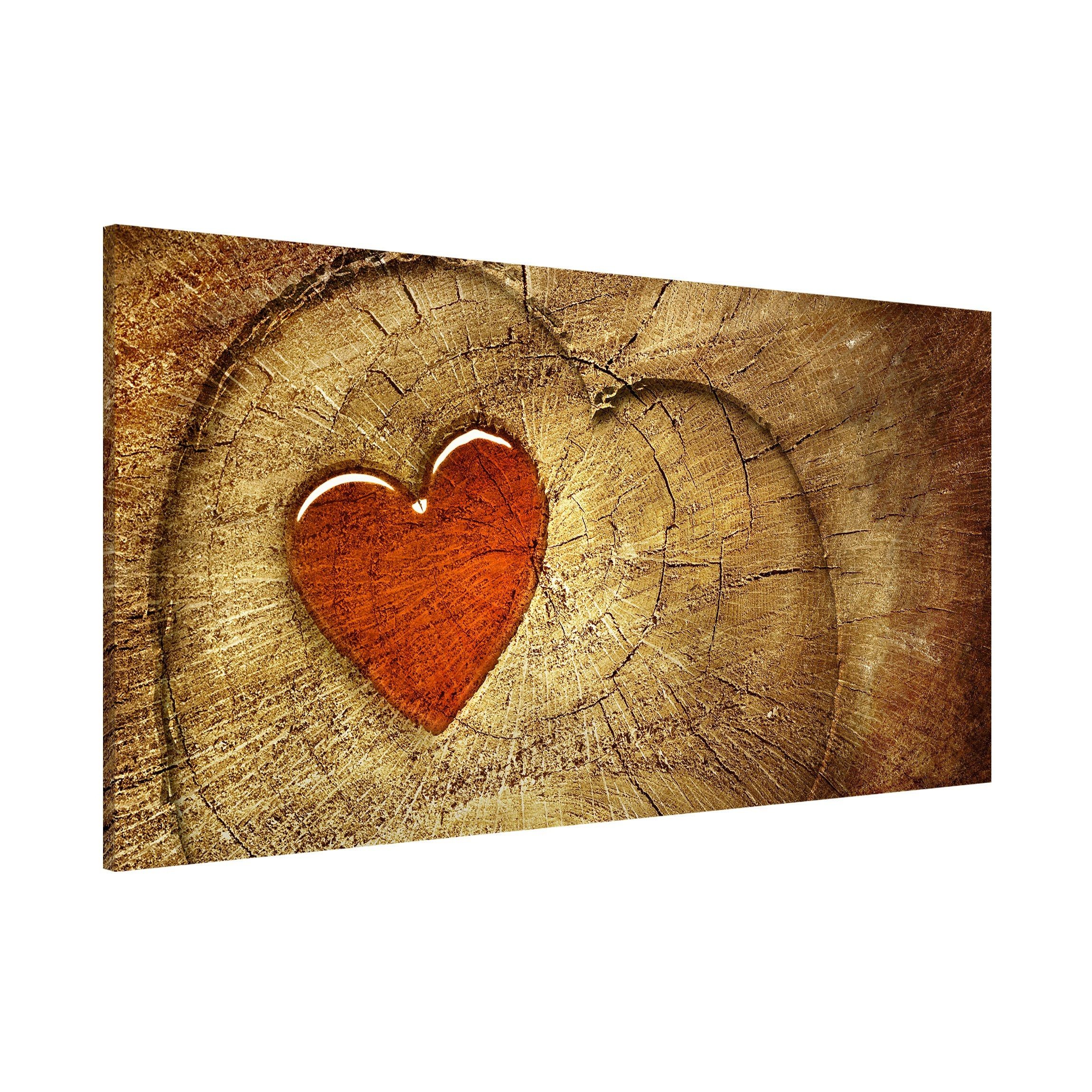 Bilderdepot24 Magnettafel Küche Holzoptik Natural Love, (1-tlg., Magnetboar günstig online kaufen
