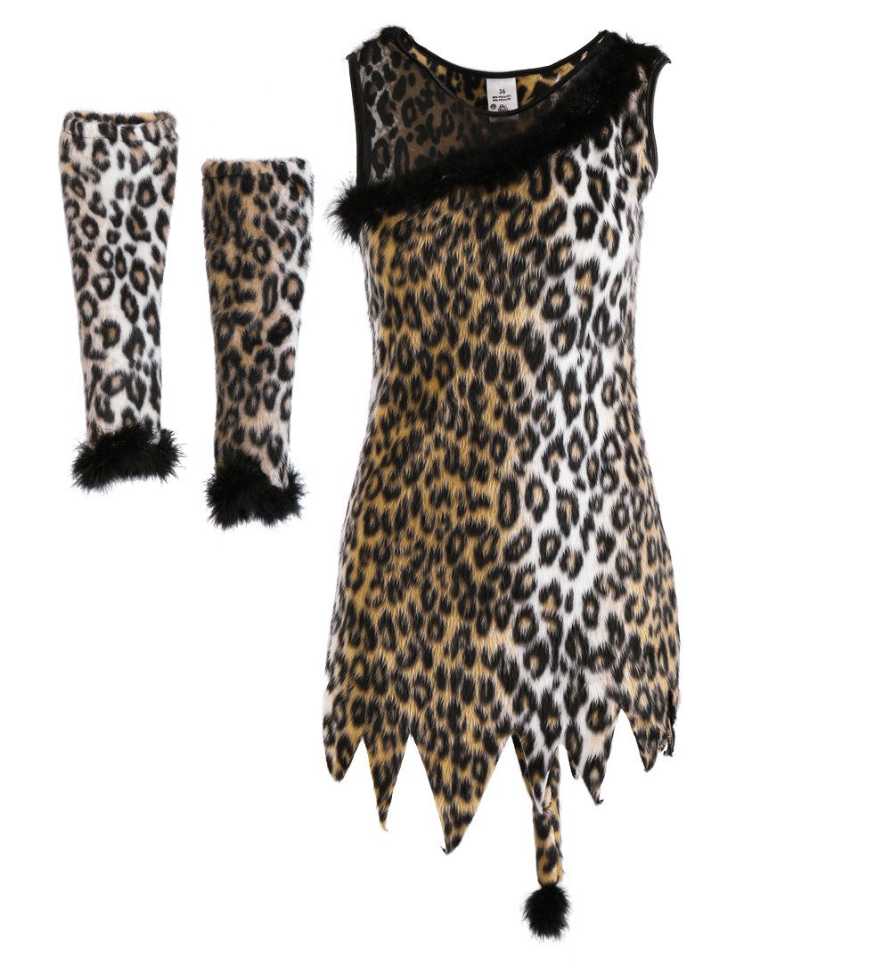 Fries Kostüm Damen Kostüm Kleid Miezekatze mit Armstulpen und Schwanz günstig online kaufen