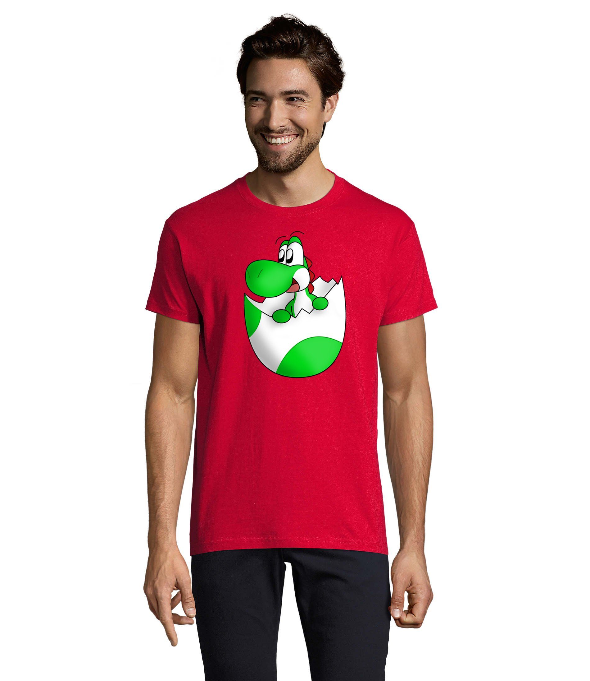 T-Shirt Herren Baby Yoshi Ei Mario Super Retro Konsole Gaming