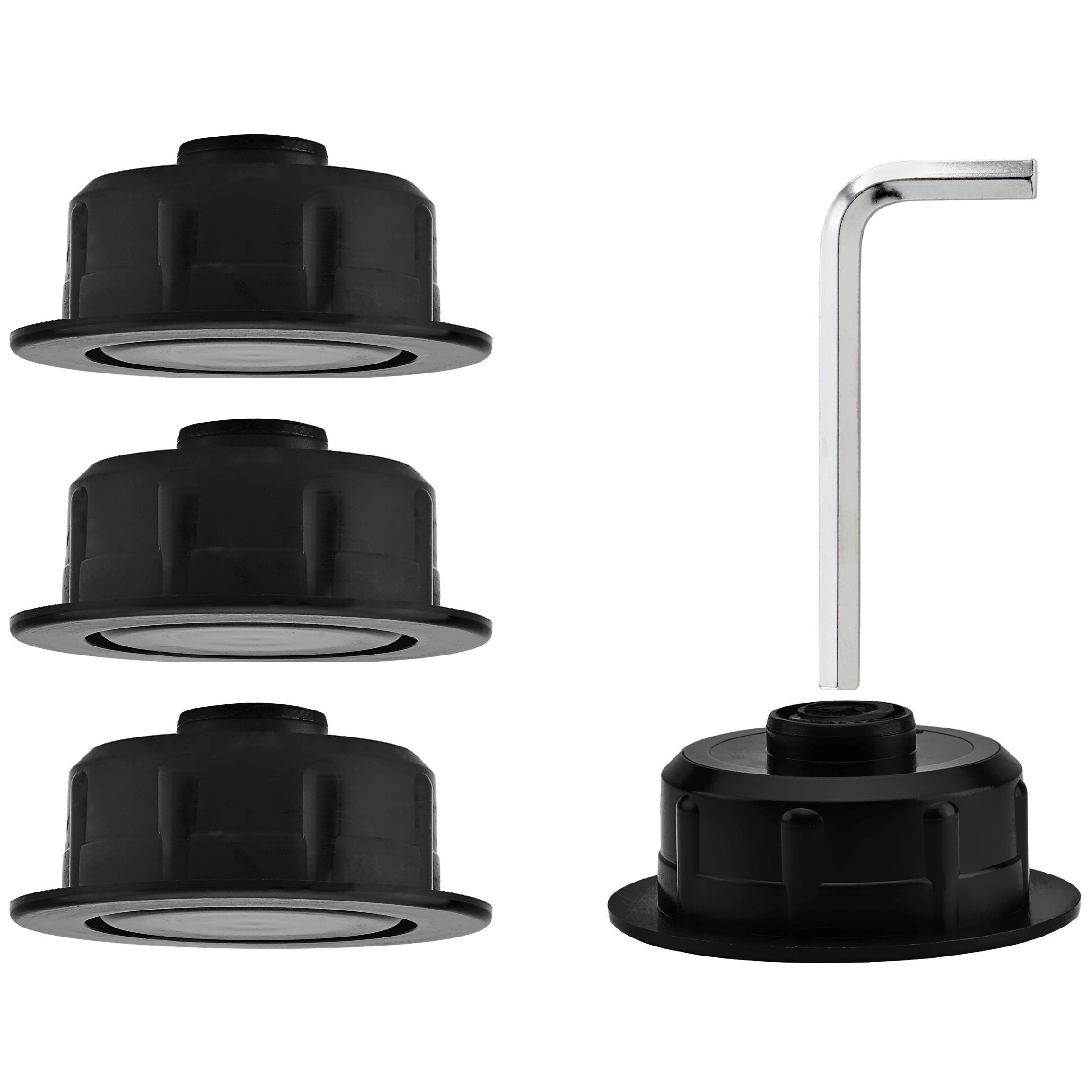 SO-TECH® Möbelfuß Höhenversteller für Ø 35 mm, höhenverstellbar um bis zu 9 mm, (4-St), Tragkraft 50 kg / Stück Verstellfuß mit Bodengleiter