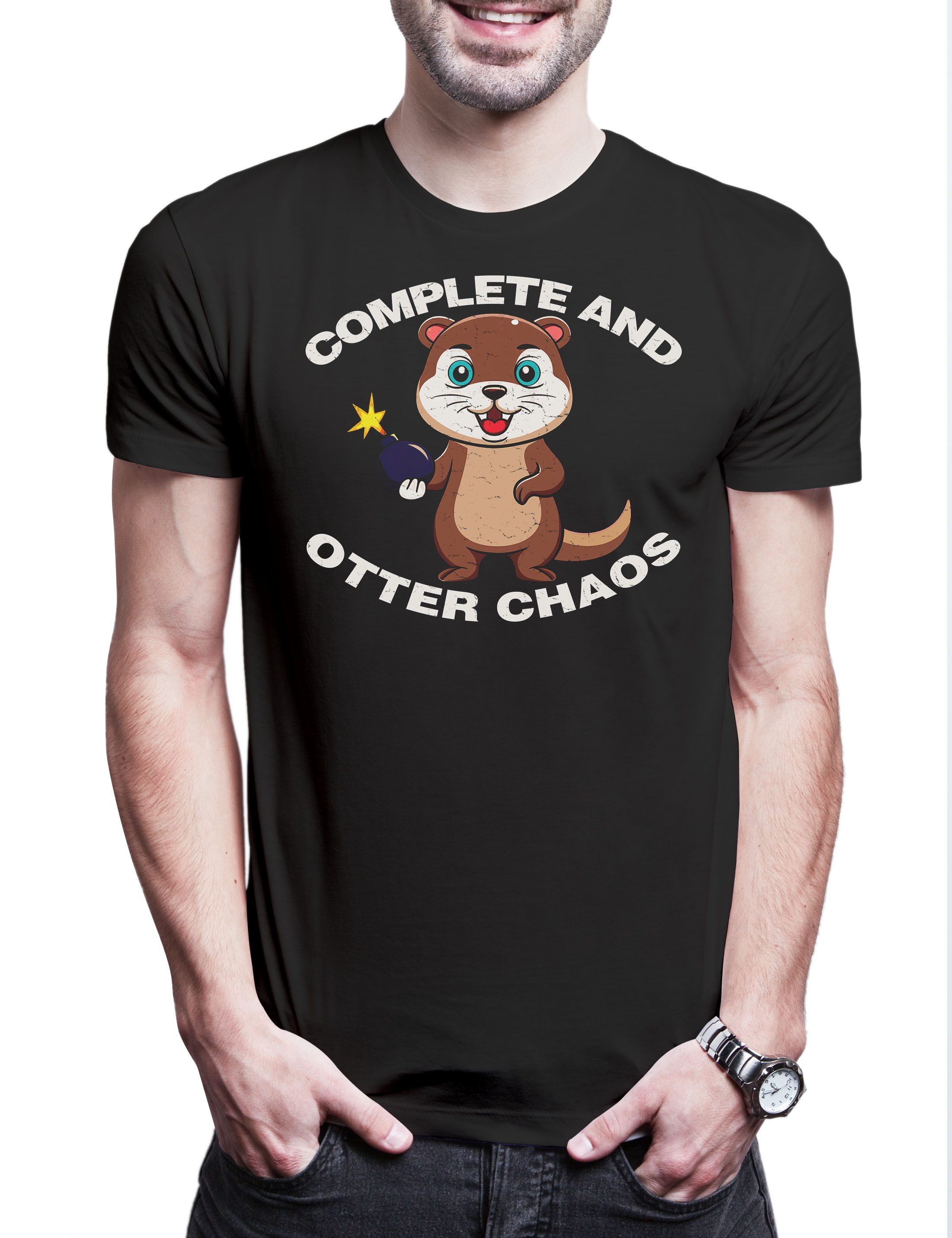 Print-Shirt Complete And Otter Chaos Herren T-Shirt Slogan Spruch Wildlife lontra