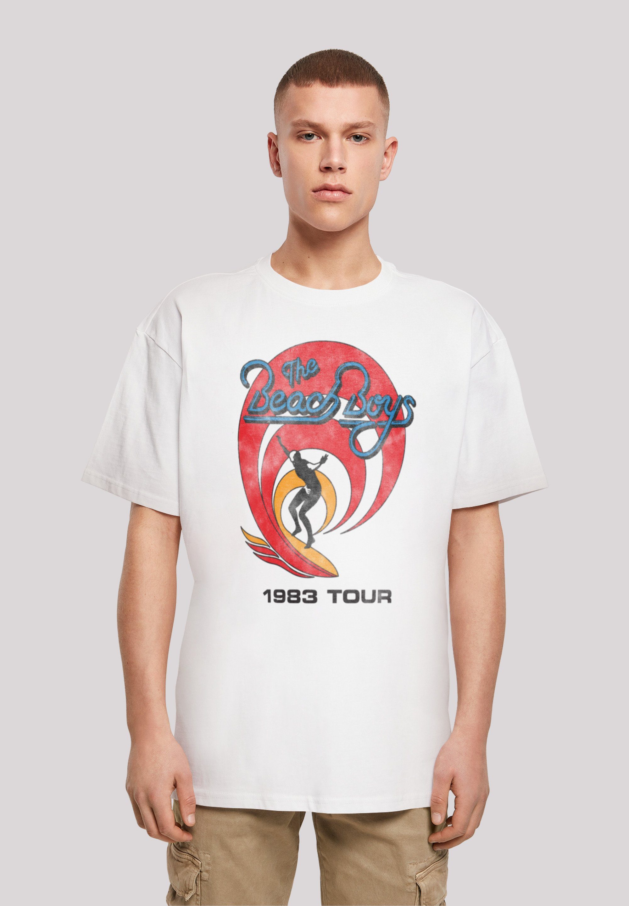 F4NT4STIC T-Shirt The Beach Boys Band Surfer '83 Vintage Print weiß